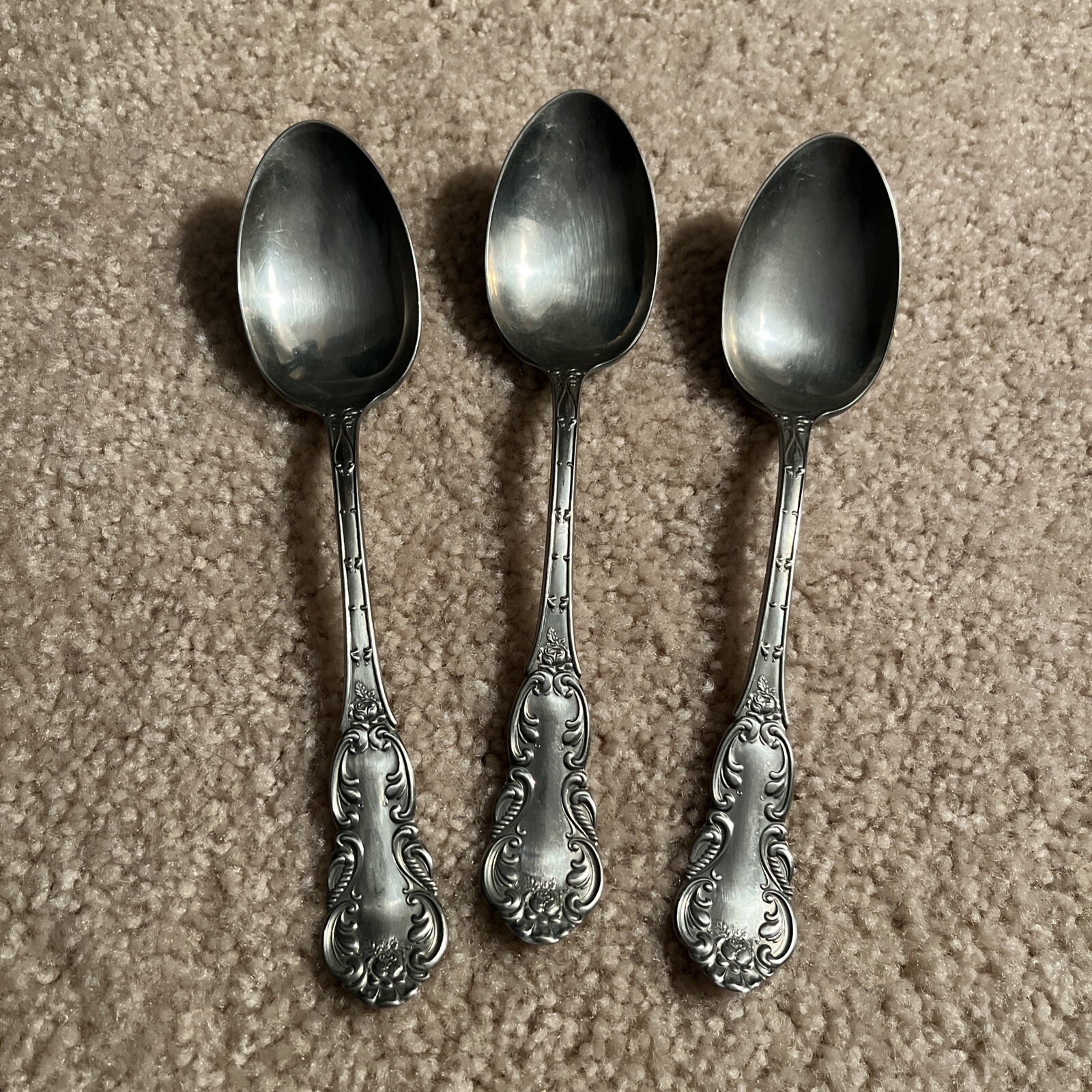 3 Panama Silver Pattern PAV1 Flatware Serving Spoons