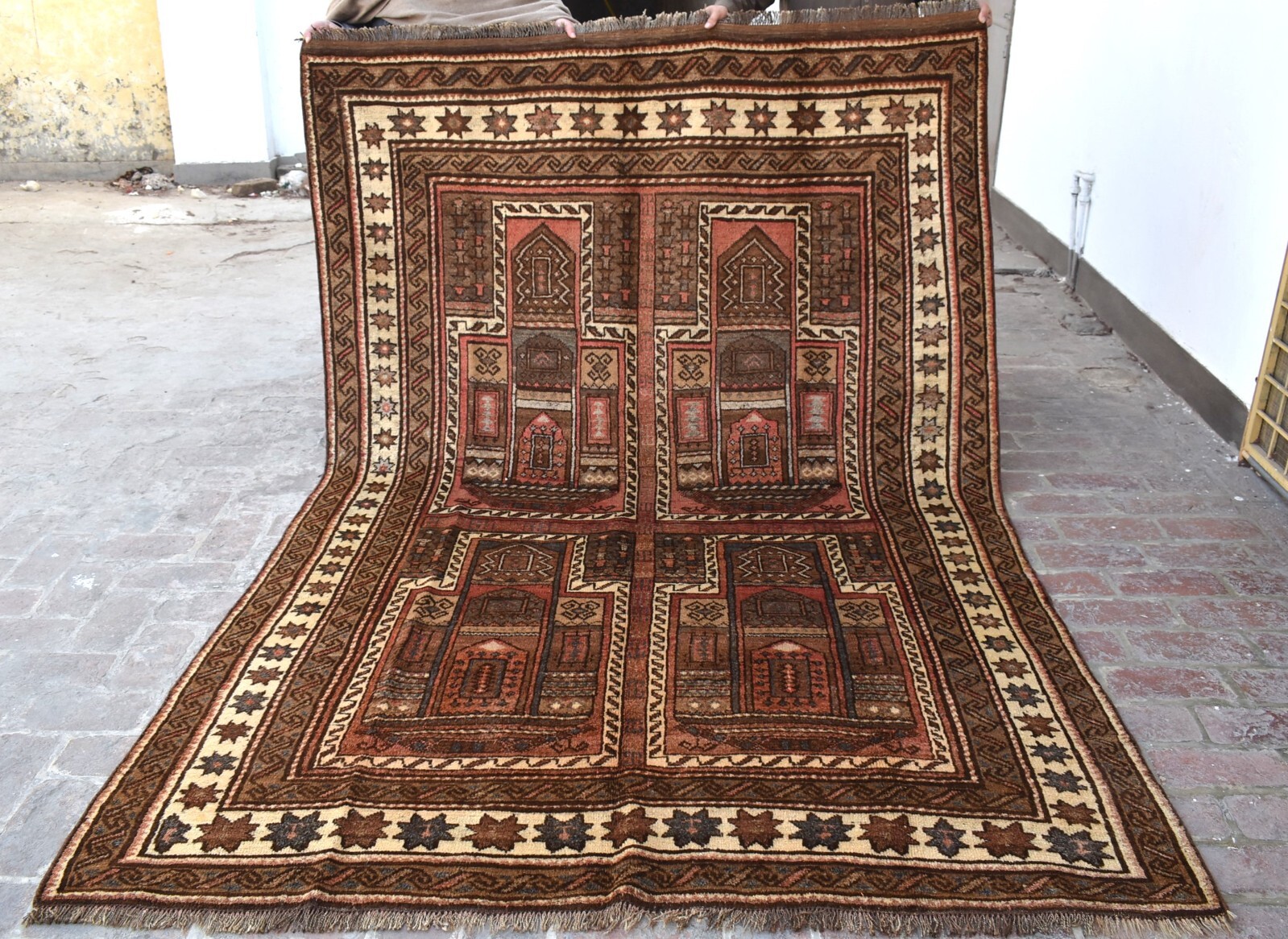 6×9 ft Afghan Antique Tribal Baluchi Rug Handmade Wool Vintage Oriental Area Rug