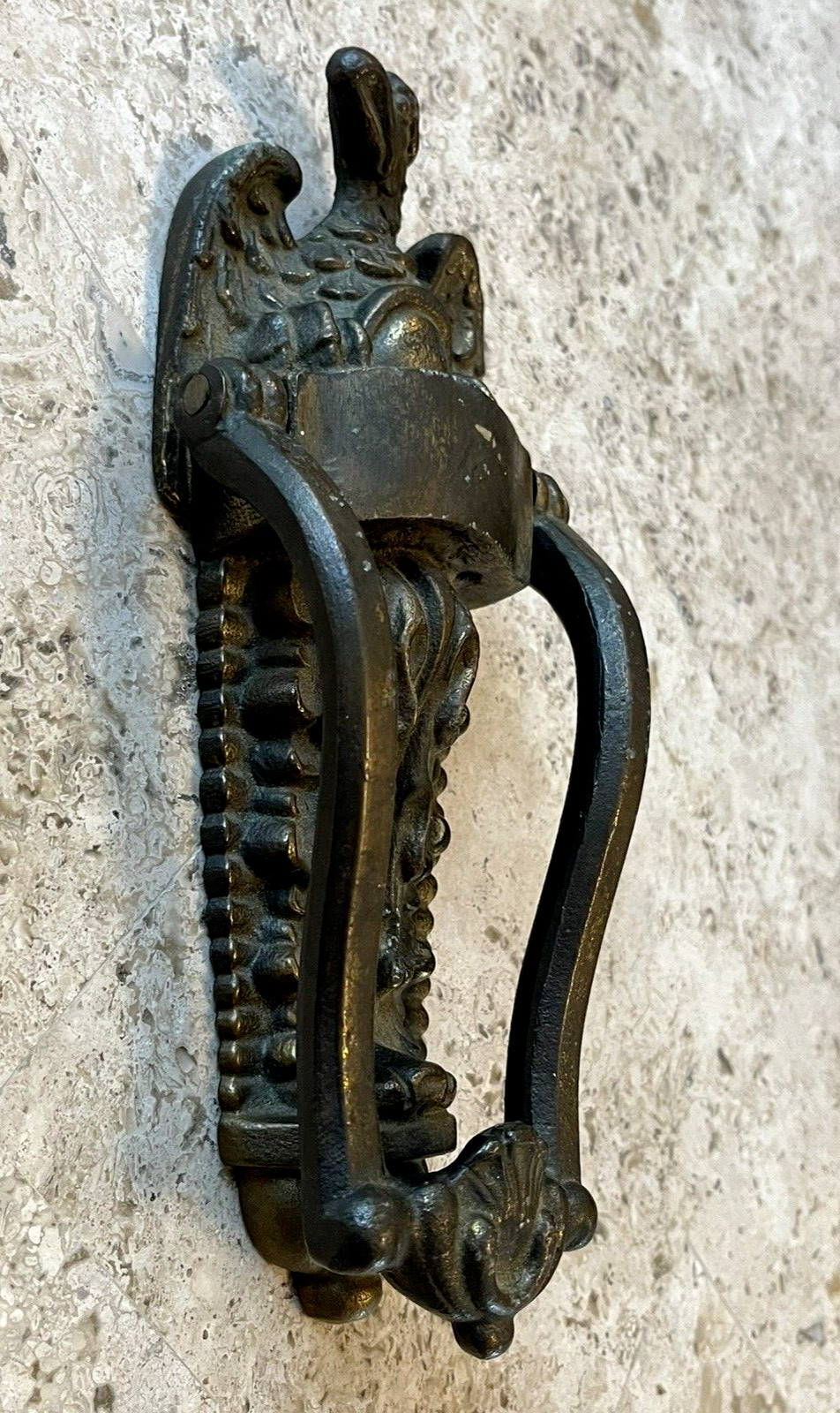 LARGE 8 1/2″ ANTIQUE c.1896 AMERICAN EAGLE ARCHITECTURAL SALVAGE DOORKNOCKER