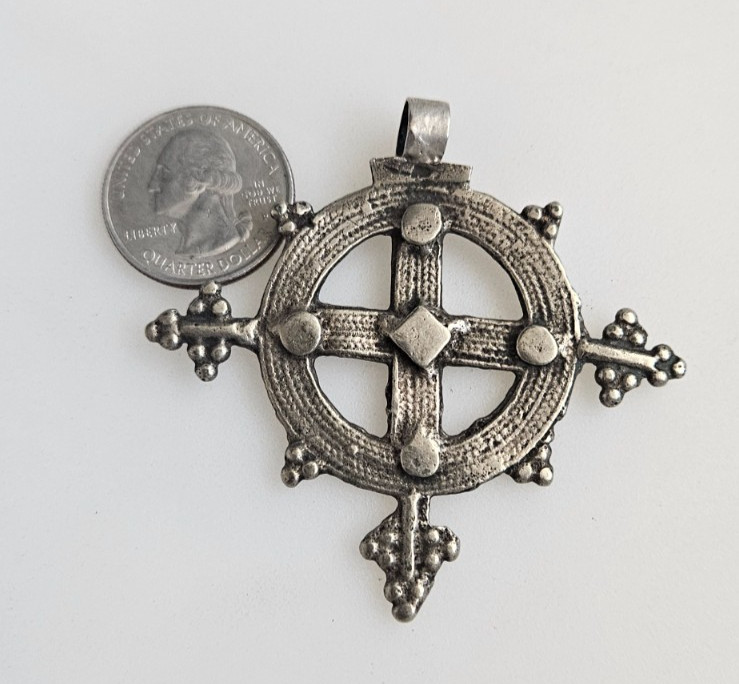 Antique Ethiopian Coptic Cross Christian pendant Orthodox cross