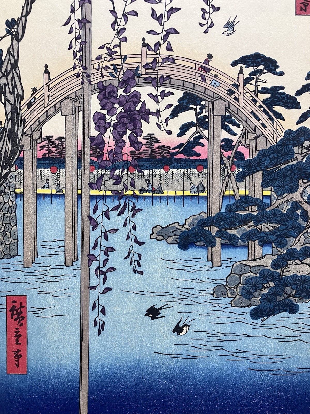 Hiroshige Utagawa Ukiyo-e Woodblock Print “100 Famous Views of Edo/Kameido”