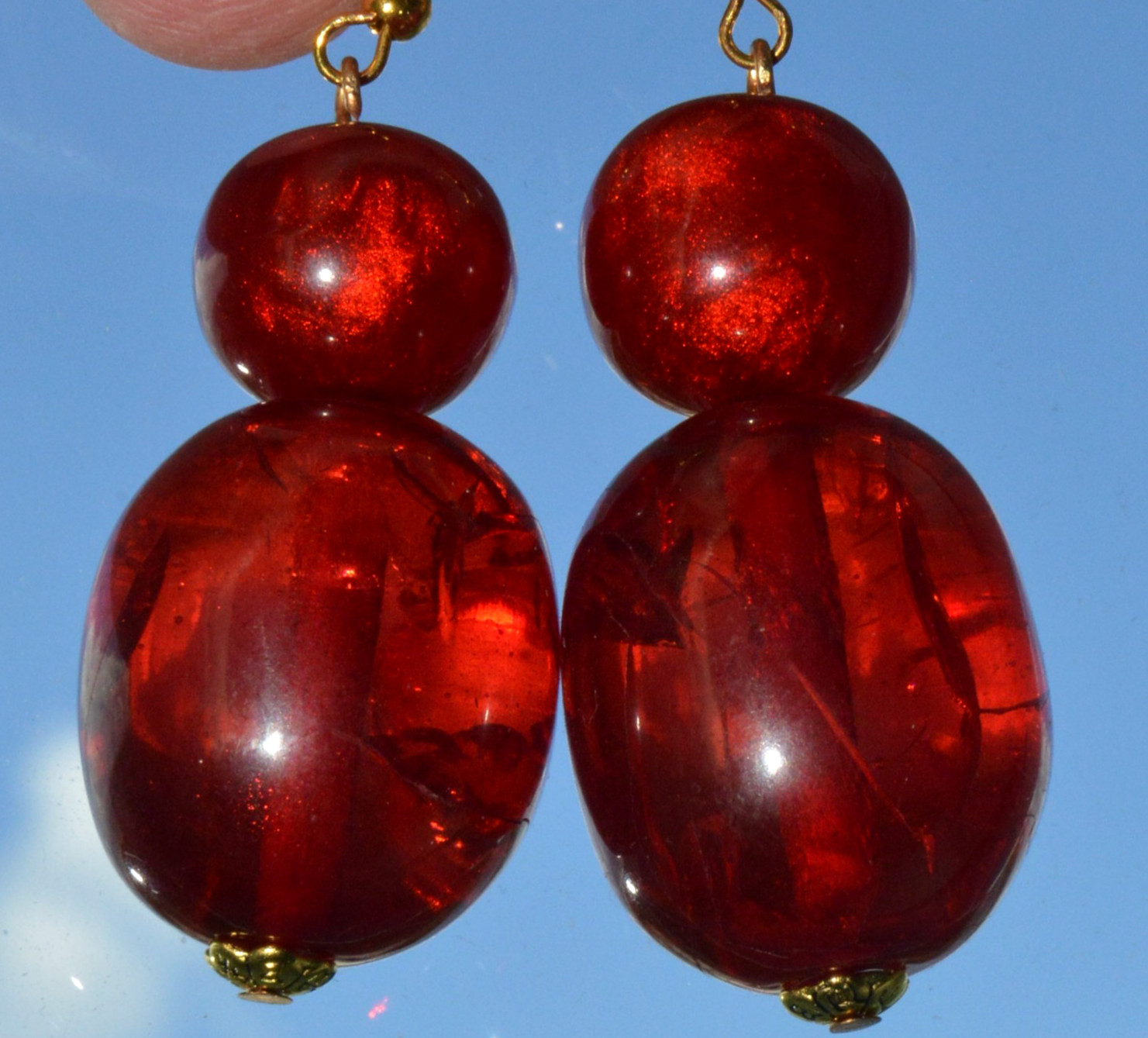 ✅RUSSIAN SOVIET BALTIC CHERRY AMBER SILVER HOOK EARRINGS BAKELITE NECKLACE WATCH
