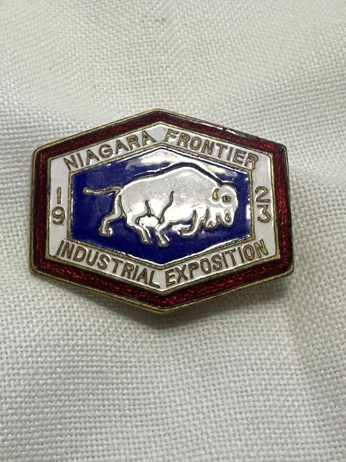 1923 Antique Art Deco Badge NIAGARA FRONTIER INDUSTRIAL EXPOSITION Buffalo NY