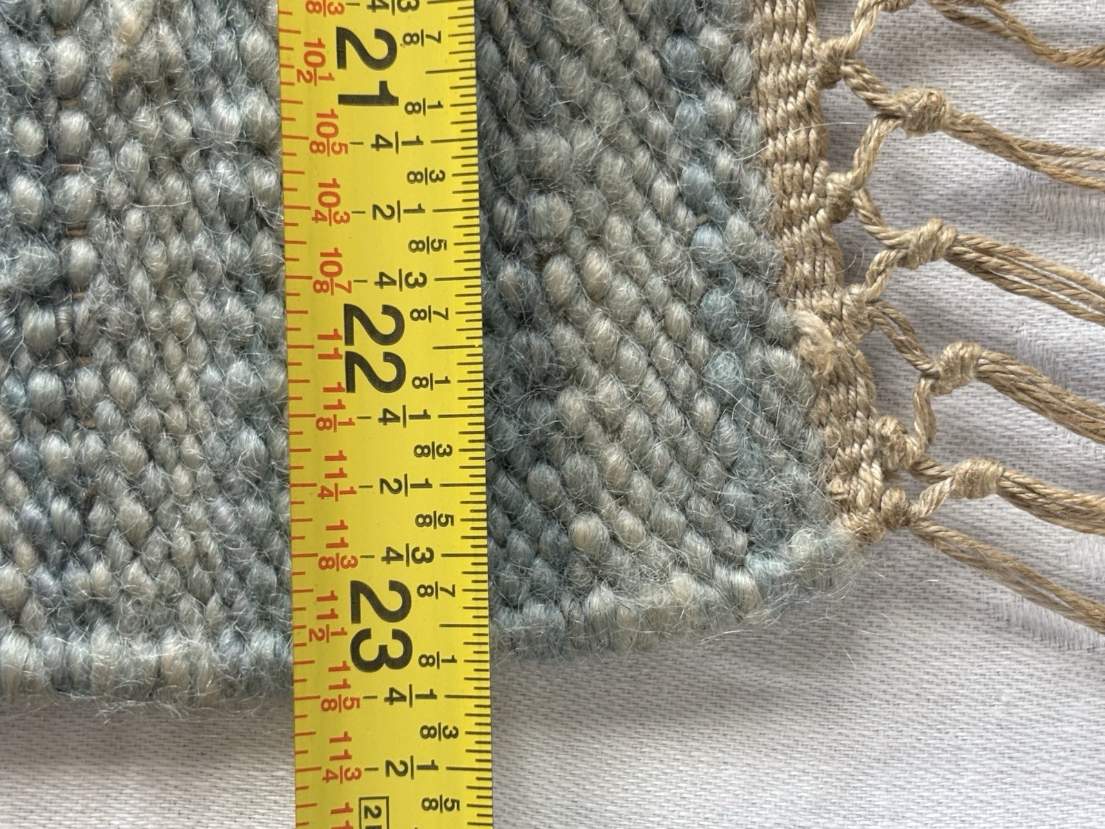 Handwoven Small Wool Rug Doormat Kitchen Approx 2×3 ft Fringe Edges
