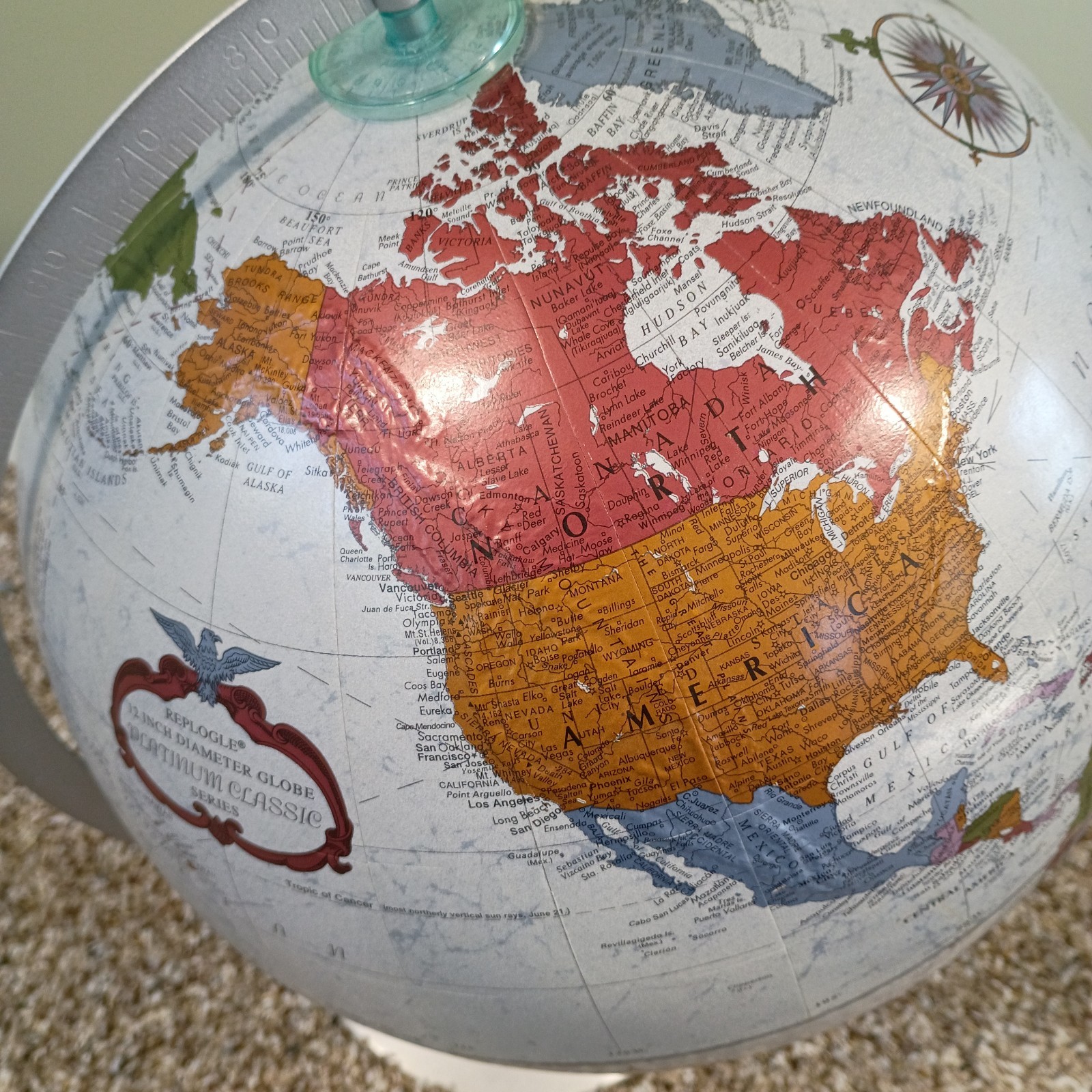 Replogle 12” Platinum Classic Series Globe USA Made Raised Relief Surface