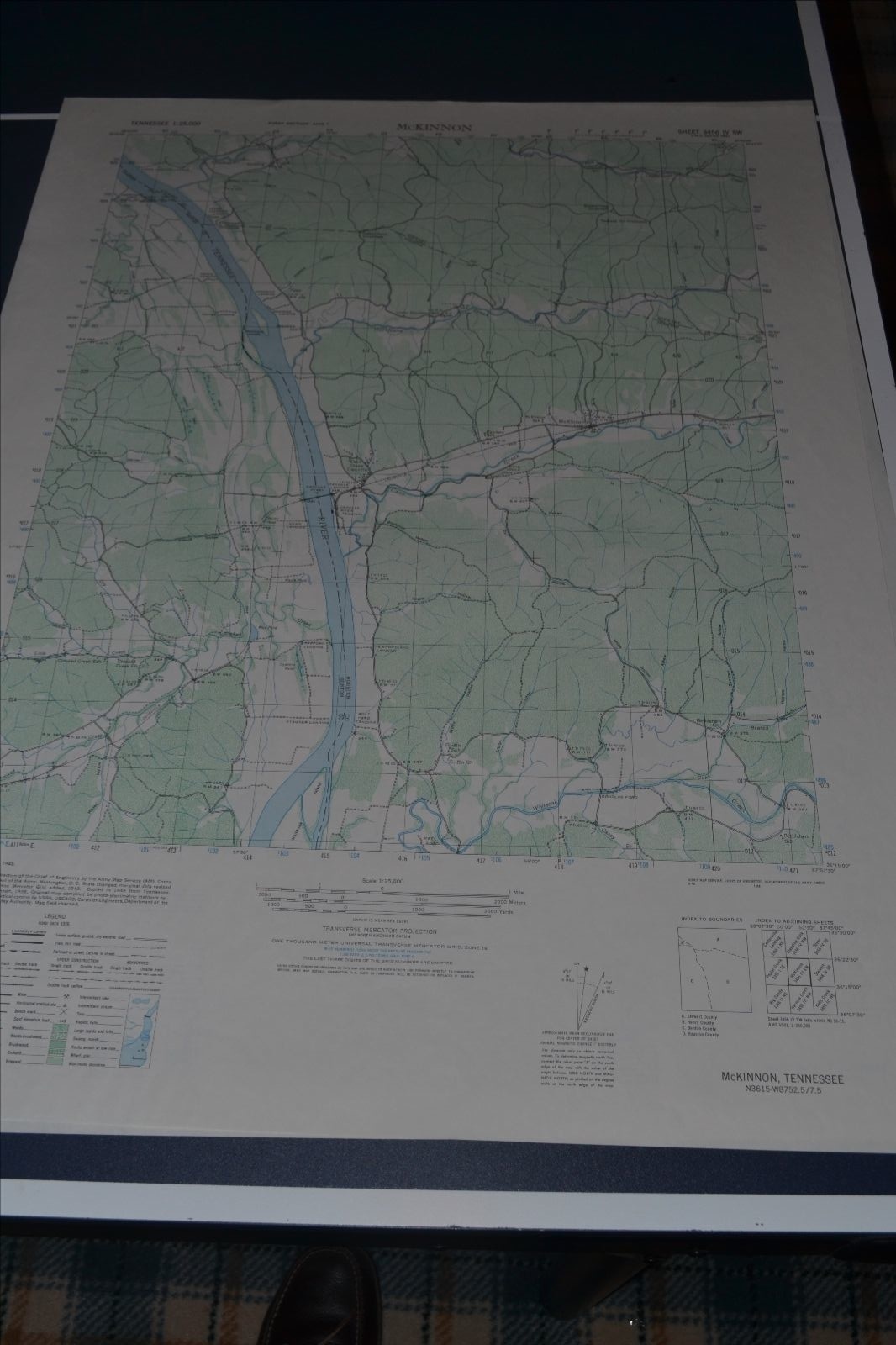 1940’s Army Map McKinnon Tennessee -Sheet 3456 IV SW