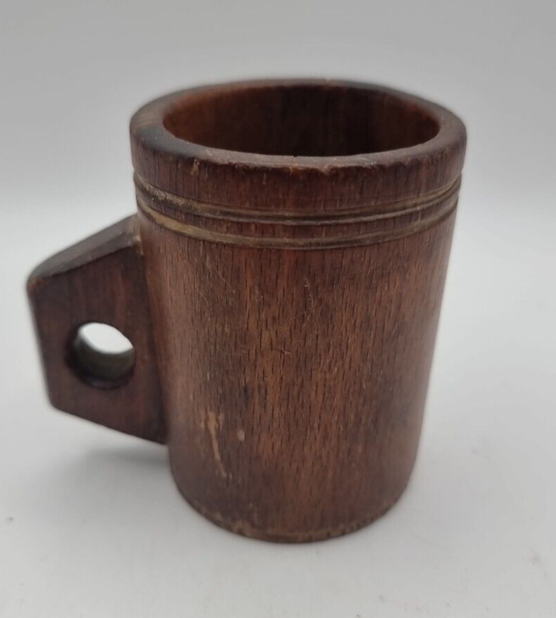 Antique Wood Grain / Dry Measure with Stamp Mark Wooden Victorian Turned Beech