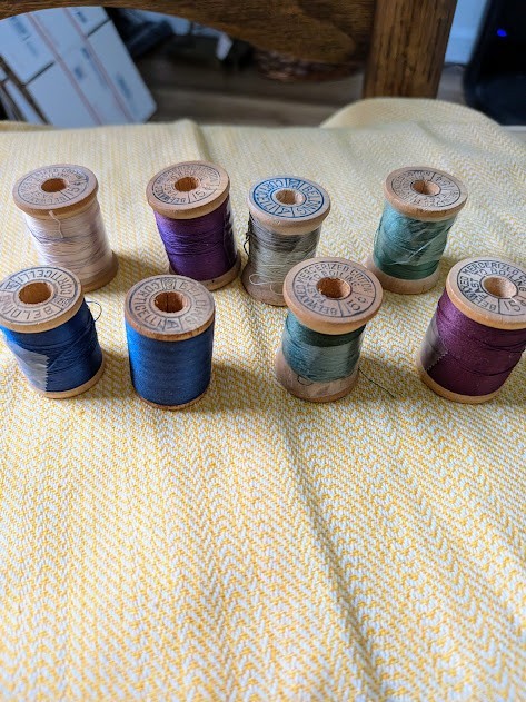 Vintage Belding Corticelli Cotton Thread Wooden Spools Lot Of 8 Assorted Colors