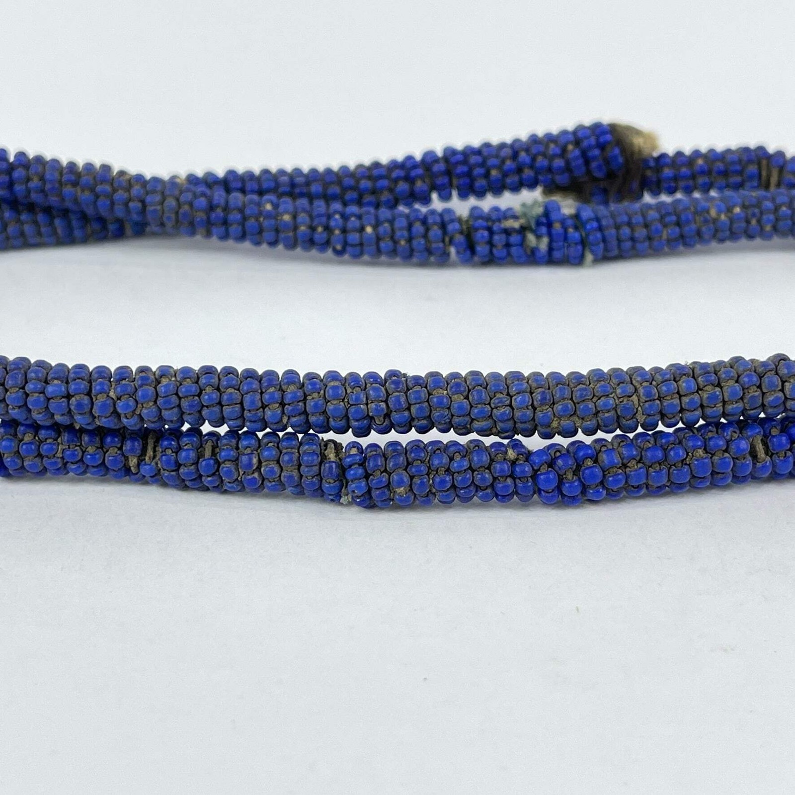 Fulani Blue Beaded Necklace Nigeria 30inch MATTER COLLECTION
