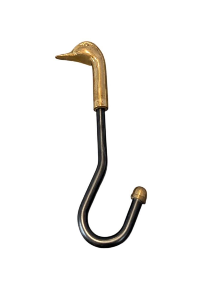 Vintage Brass Duck Head Fireplace Damper Pull Hook Iron Brass Wall Hook Fireplac