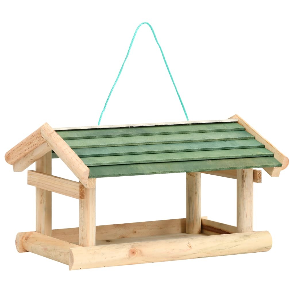 Bird Feeder Wooden Garden Roof Cardinal Bird House Feeder Solid Wood Fir vidaXL