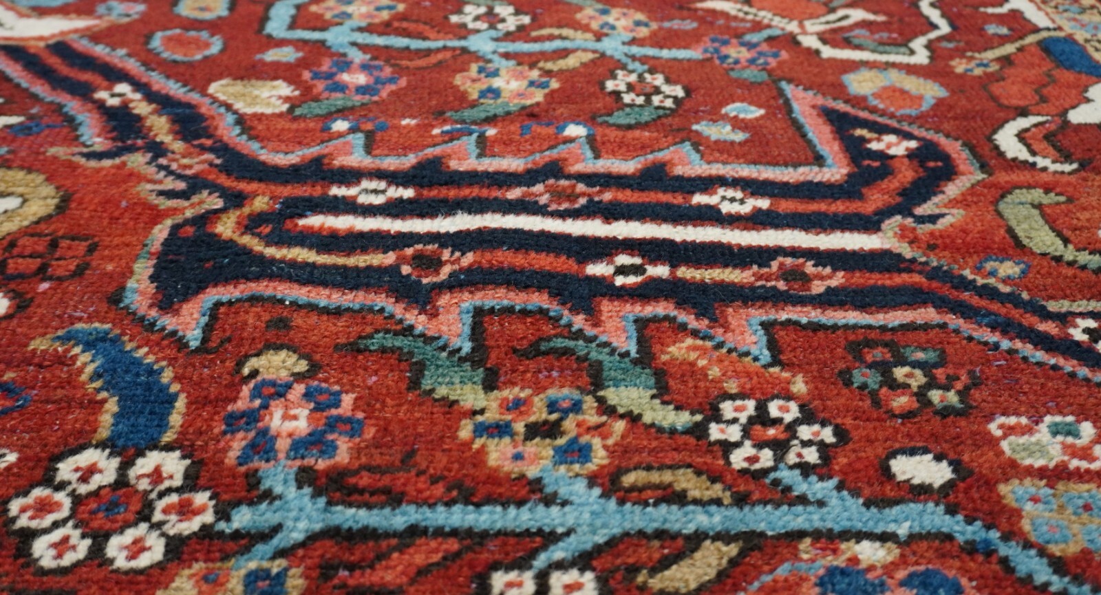ANTIQUE HERIZZ SERAPII HANDKNOTTED WOOL TRIBAL ORIENTAL RUG EXCELLENT 7’8″x9’2″