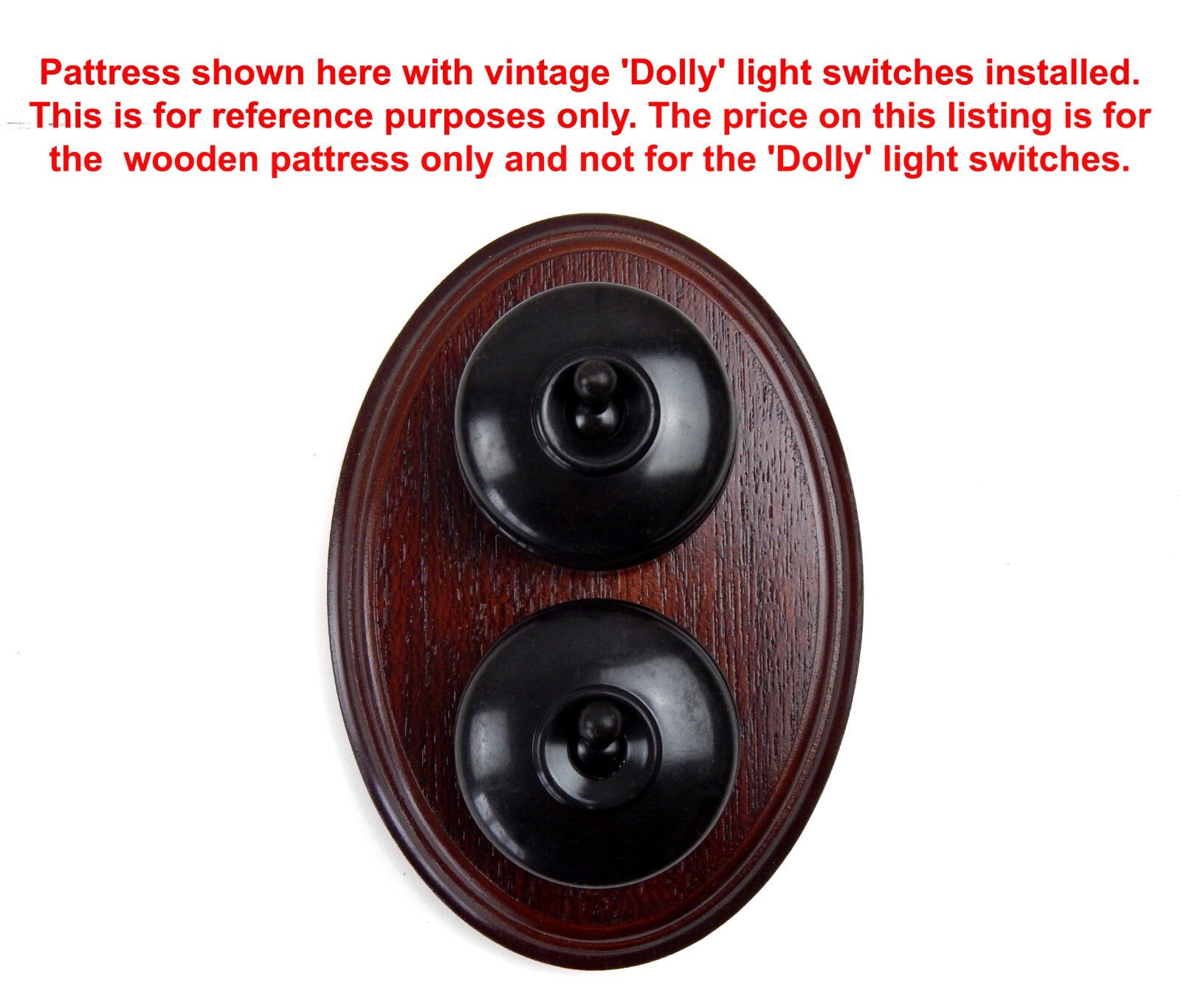 Vintage Antique Period House Style Cedar Wood Double Dolly Light Switch Pattress