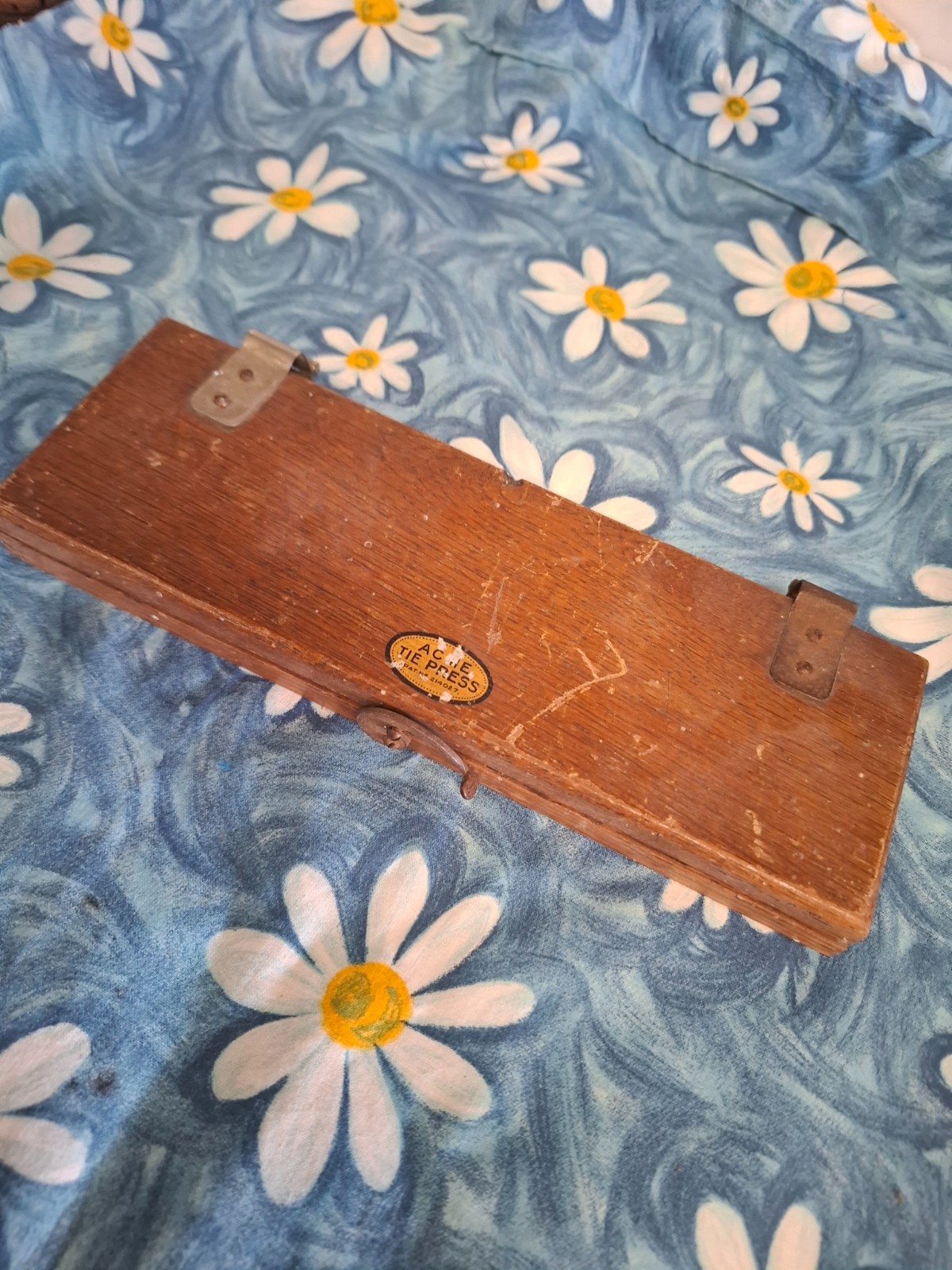 Vintage wooden tie or flower press Acme antique Art Deco traditional
