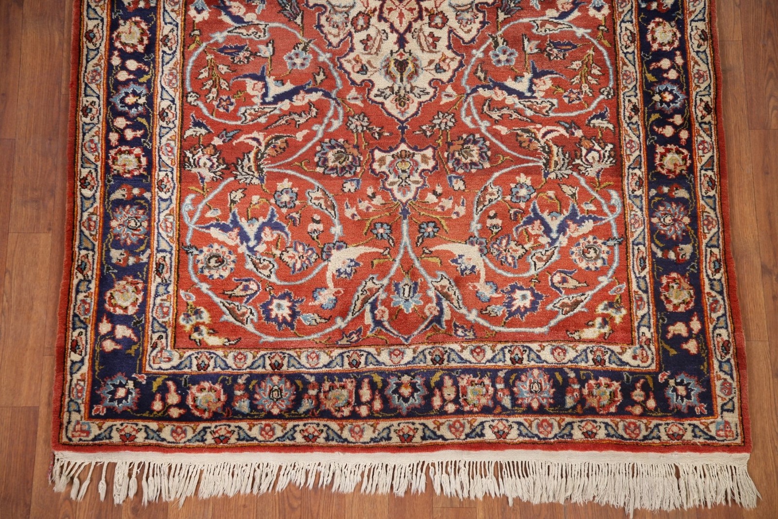 Vintage Rust Color Accent Rug 4×7 Handmade Wool Traditional Floral Pattern