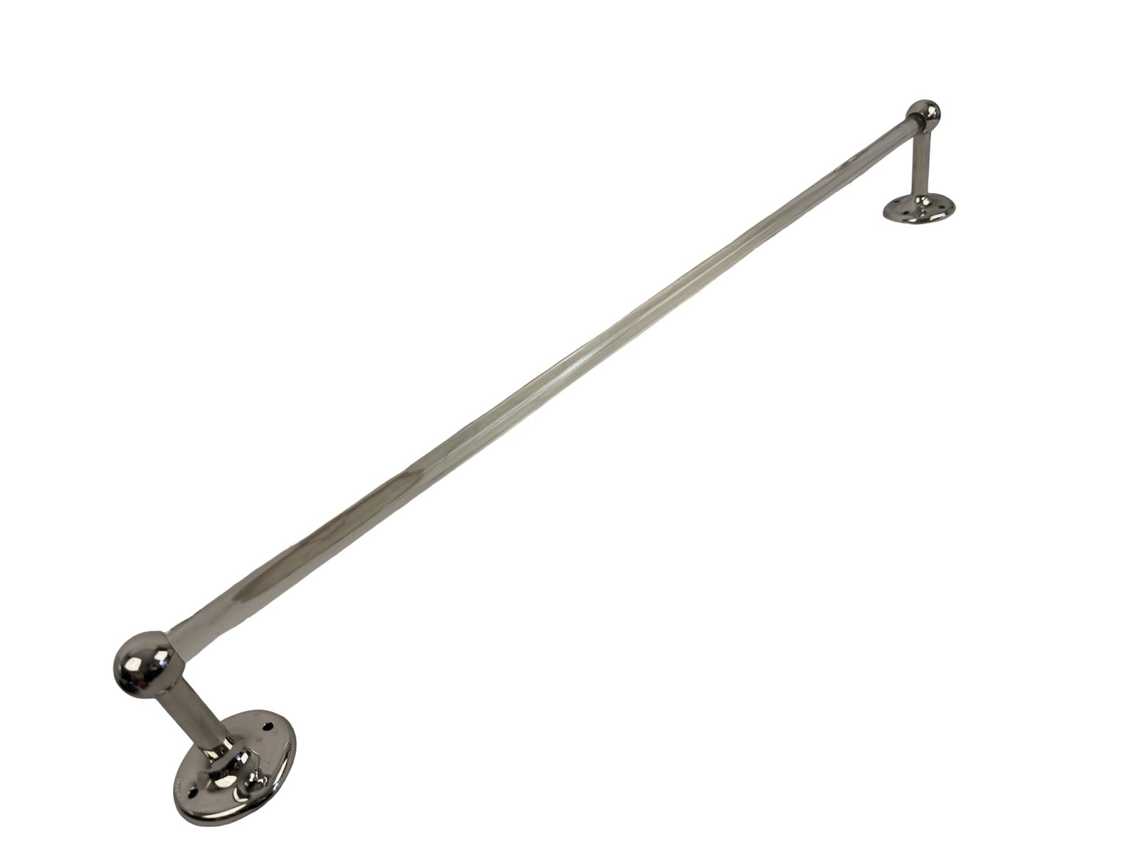 VBP1099 Antique Wolverine Glass 26in Towel Bar Nickel Plated Brass Restored