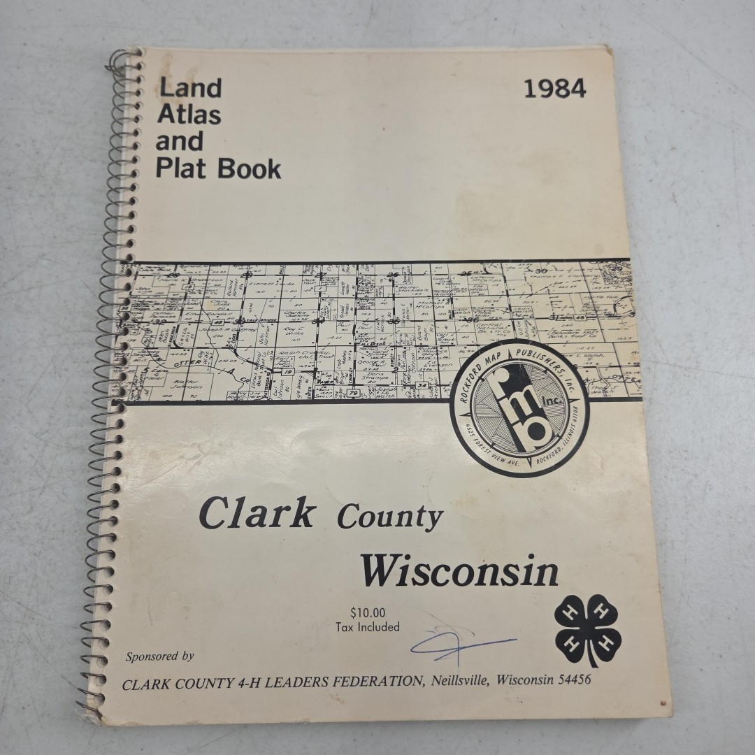 Clark County Wisconsin 1984 Land Atlas Plat Book Rockford Map Publishers