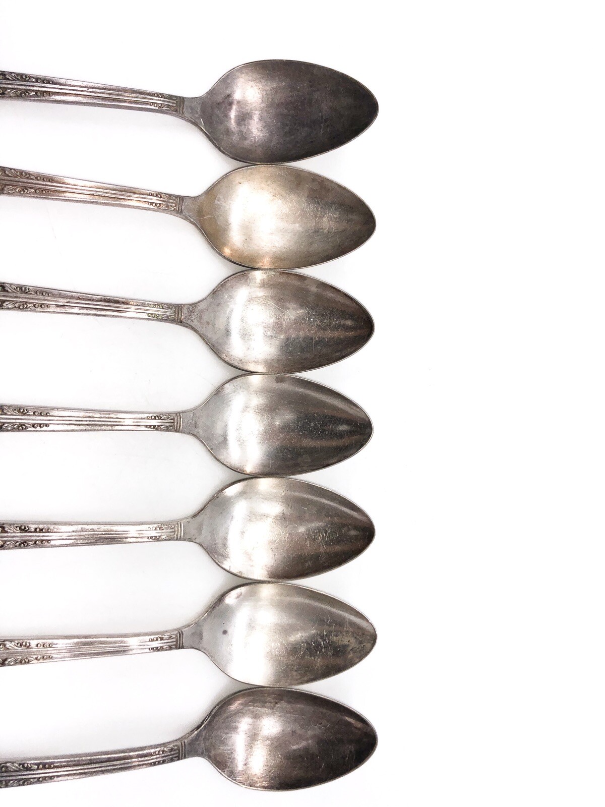 7 Oakleigh/Royal York Silver Plate Teaspoons Oneida Community 6″ Tudor Plate