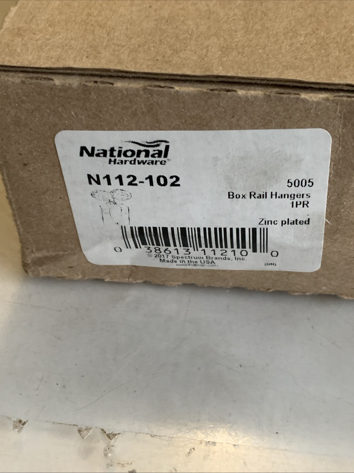 National Hardware N112-102 5005 Box Rail Hangers Zinc Plated 2 Piece Barn Door