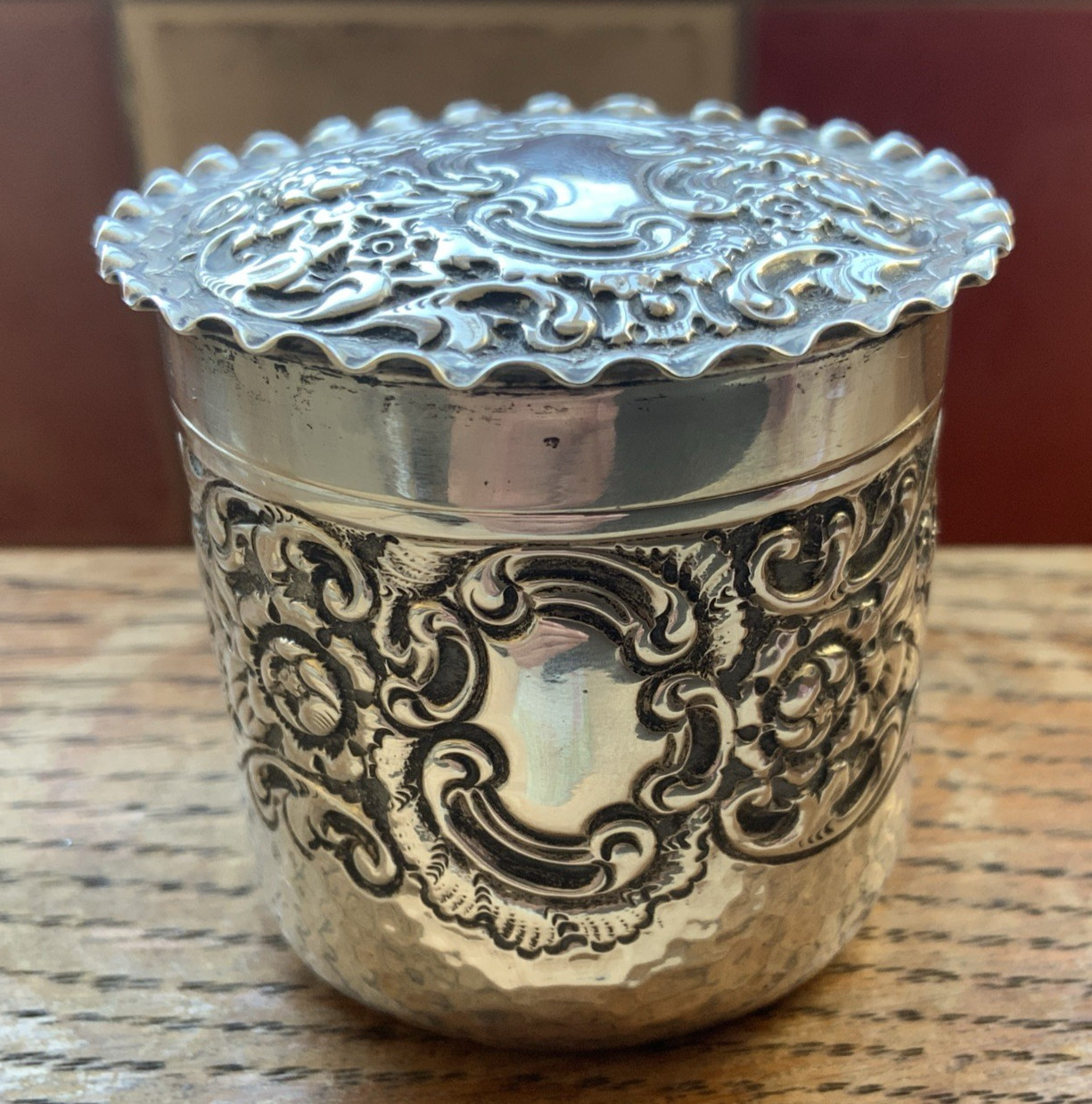 Silver Lidded Pot By George Unite 2 1/4” Tall X 1 7/8” Diameter