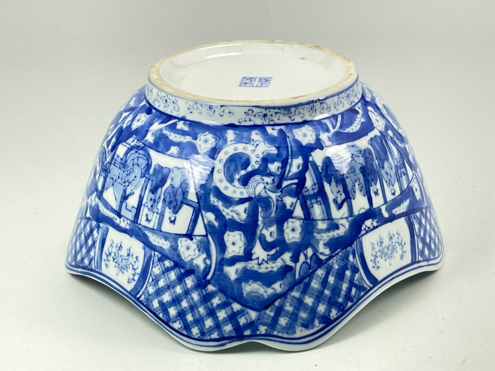 Vintage Antique 1725-1735 Chinese Yongzheng Qing Dynasty Bowl Cobalt Blue White