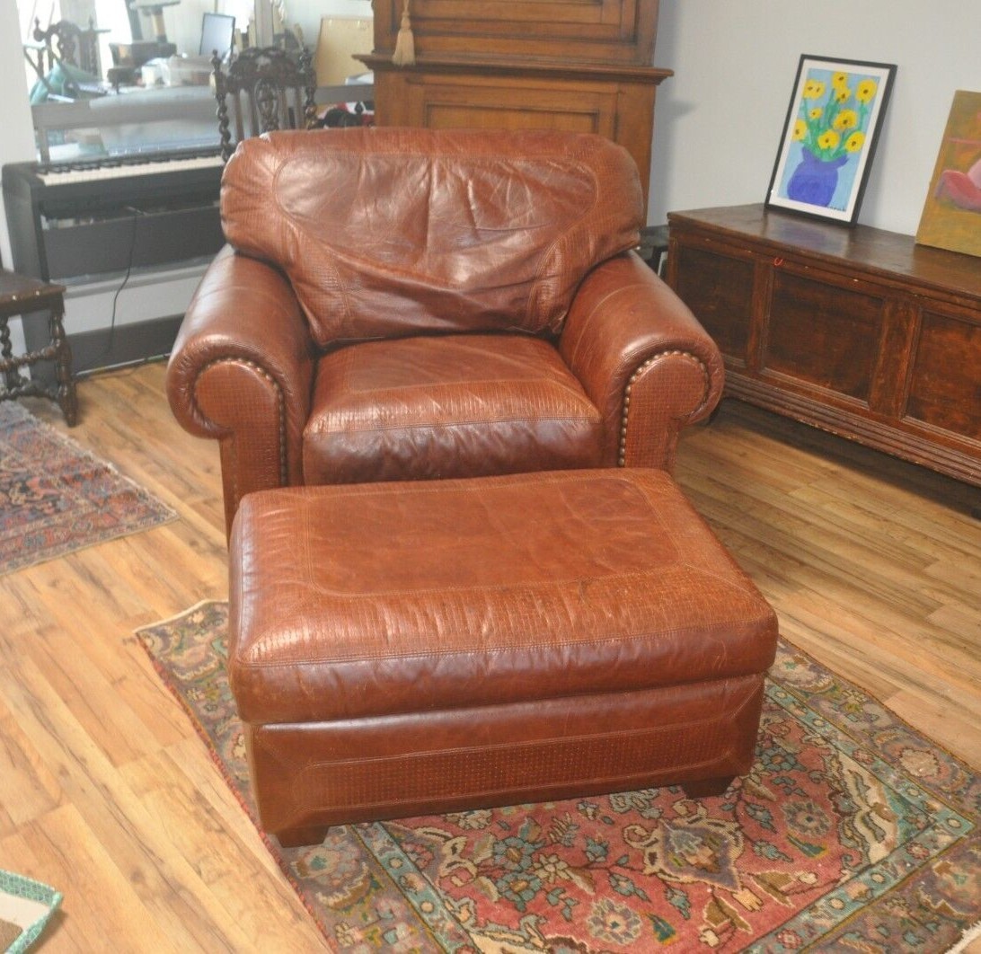 Stickley Leather Collection “Santa Fe” Club Chair & Ottoman 