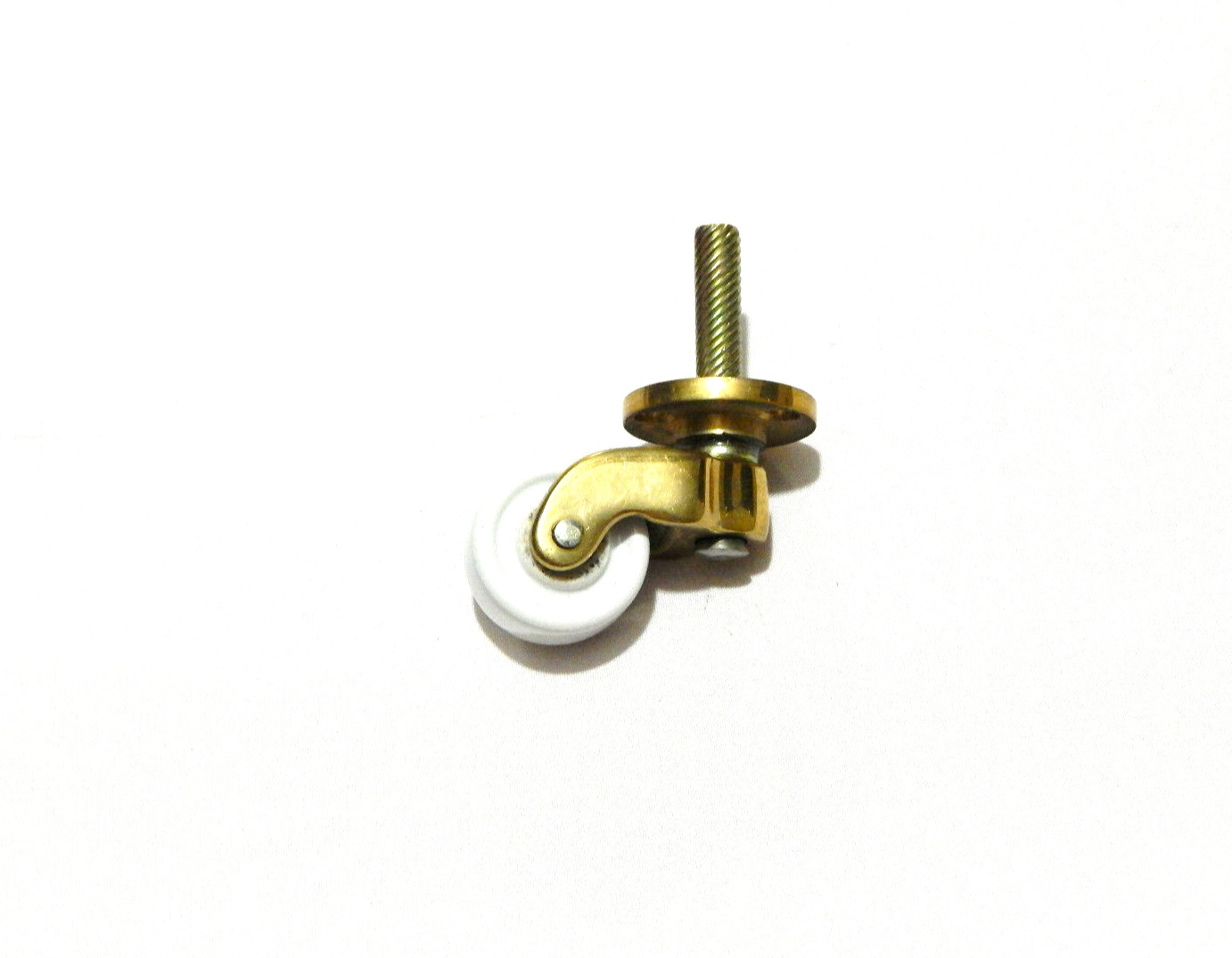 Antique Furniture Casters with Porcelain Wheels and Brass Fork Metal Stem