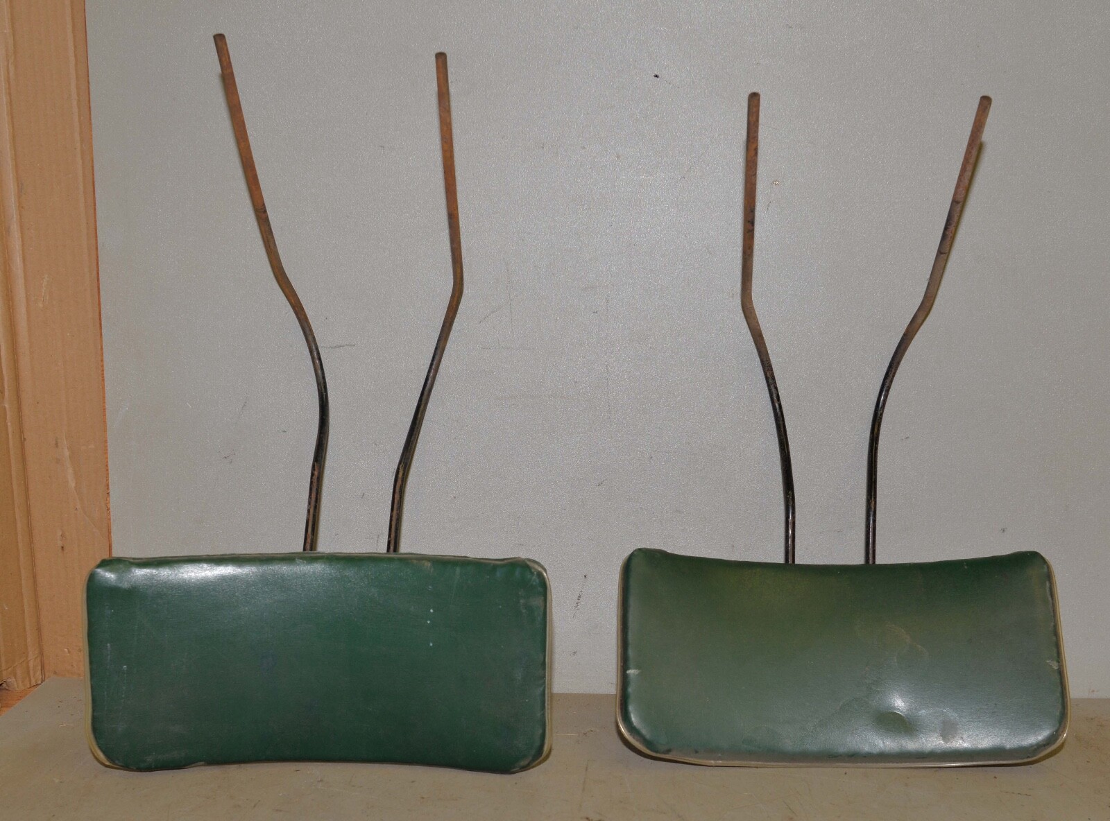 2 early Adjusto Equipment industrial drafting stool chair back rest collectible