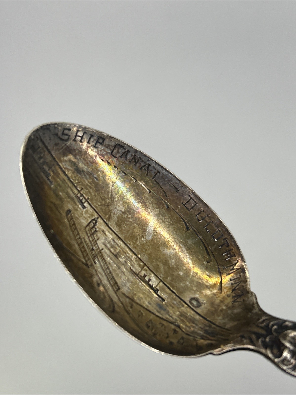 Lily by Whiting Duluth, Minnesota MN Sterling Silver Souvenir Spoon Ship Canal