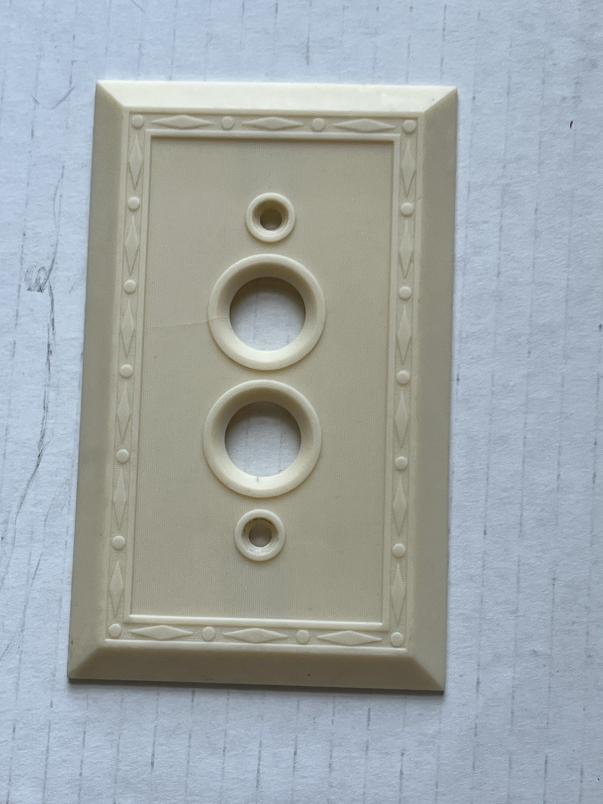Vintage Leviton Ivory Double Push Button Light Switch Plate Cover Free Ship USA