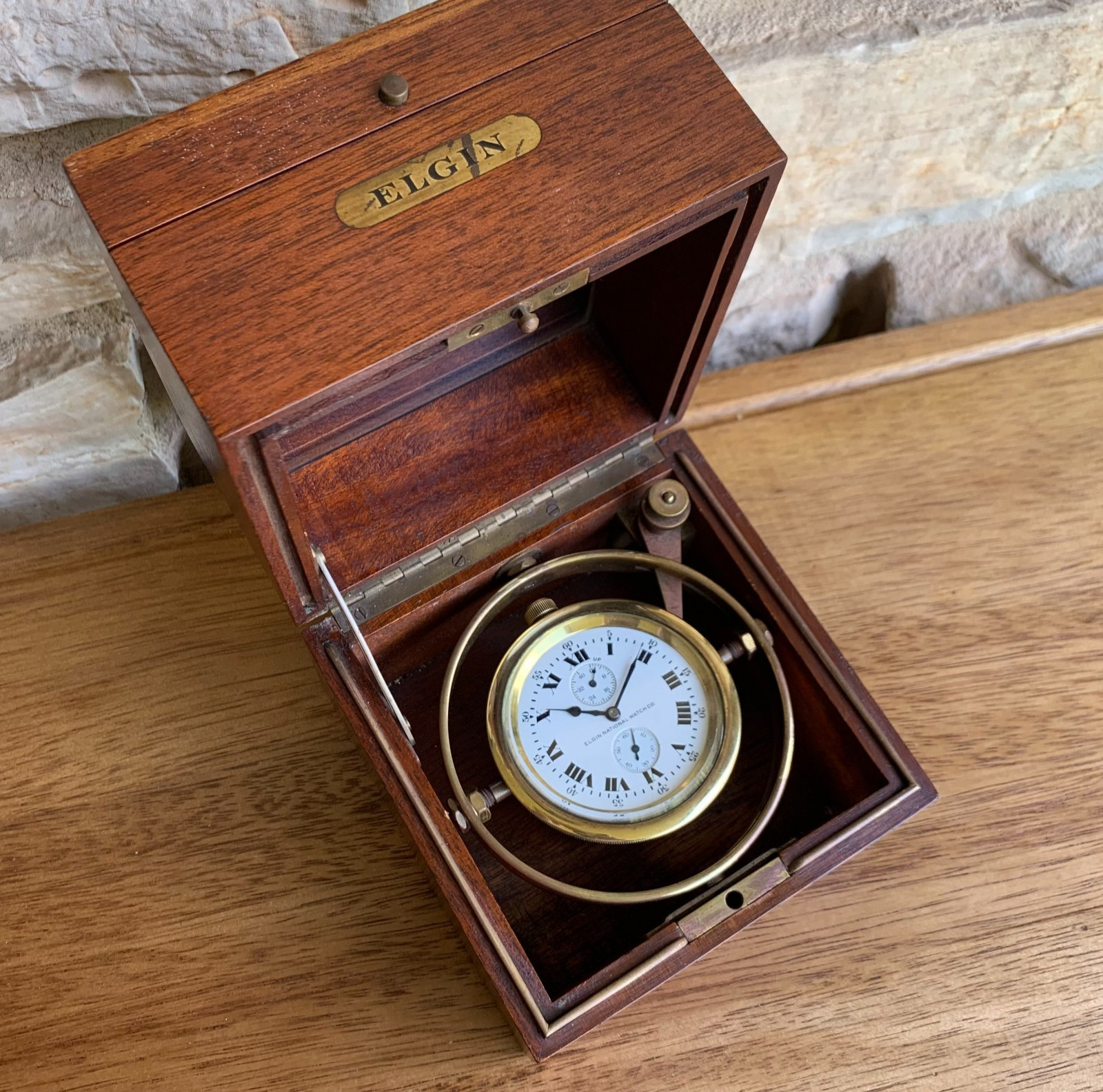 1919 Elgin “Father Time” Chronometer Deck Watch – Freesprung w/ Indicator