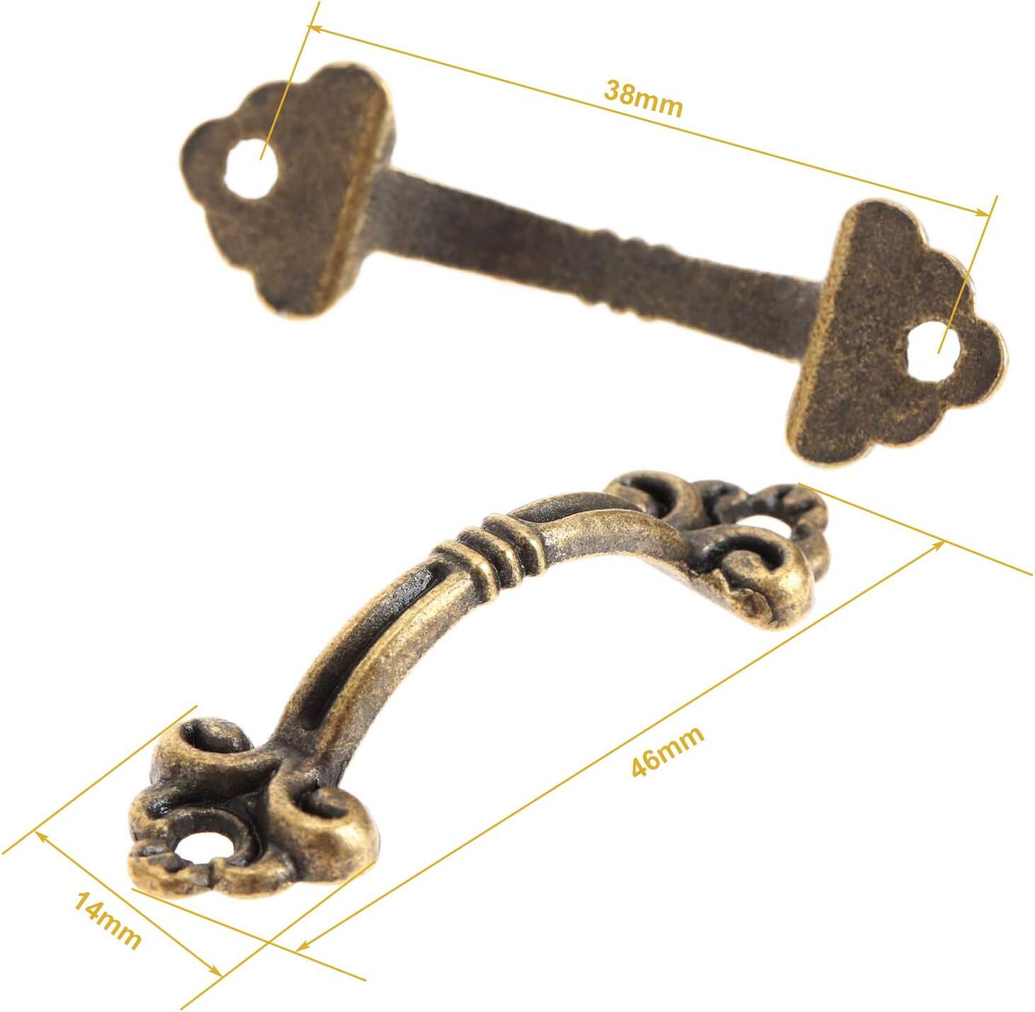 12Pcs Antique Brass Drawer Pulls, Small Vintage Decorative Cabinet Handles