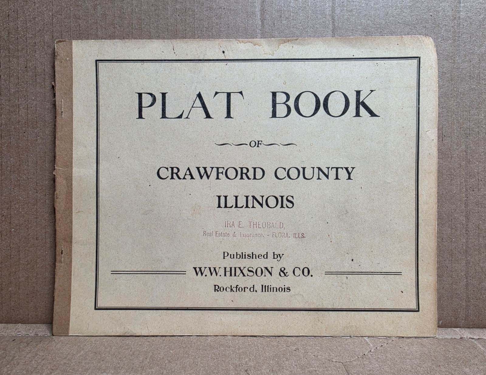 1930 Plat Book of Crawford County Illinois Softcover Booklet Maps Atlas