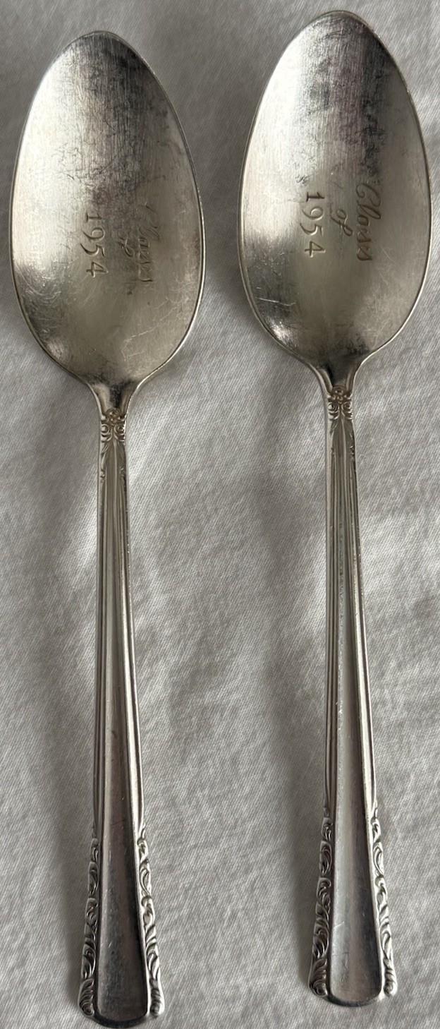 Holmes & Edwards May Queen 10 Teaspoons Vintage 1951 ENGRAVED CLASS OF 1954