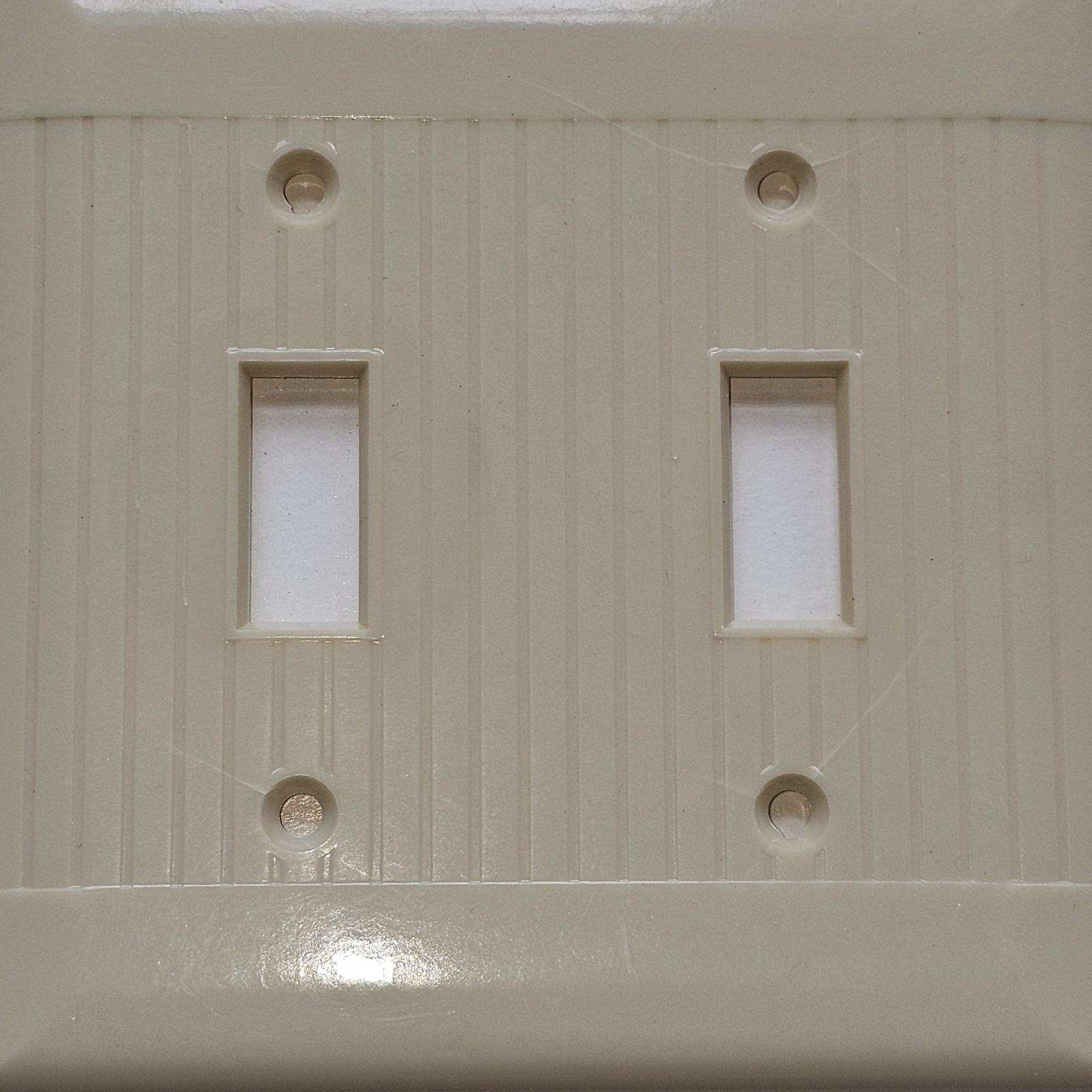 Vintage Sierra Double Toggle Switch Wall Cover Plate Ivory Bakelite MCM D-2