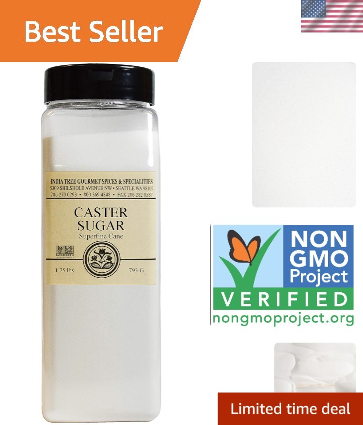 1.75 lb Non-GMO Caster Sugar | Ultra-Fine for Perfect Baking Delights