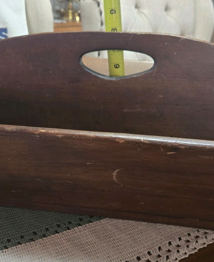 Antique Wooden Tray Caddy Carrier Primitive Cutlery Box 24 X 15 Table Organizer