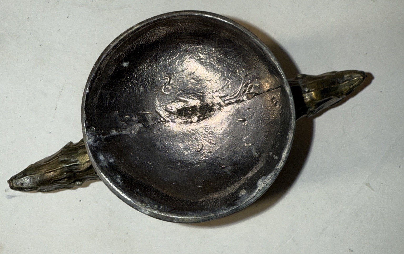 VTG Brass Heavy Mortar Eagle Head Handles Shield Pharmaceutical Hedgehog Rx