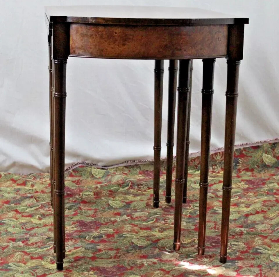 1940’s English Mahogany Nesting Table Set of 3 Fully Refinished & Refurbished