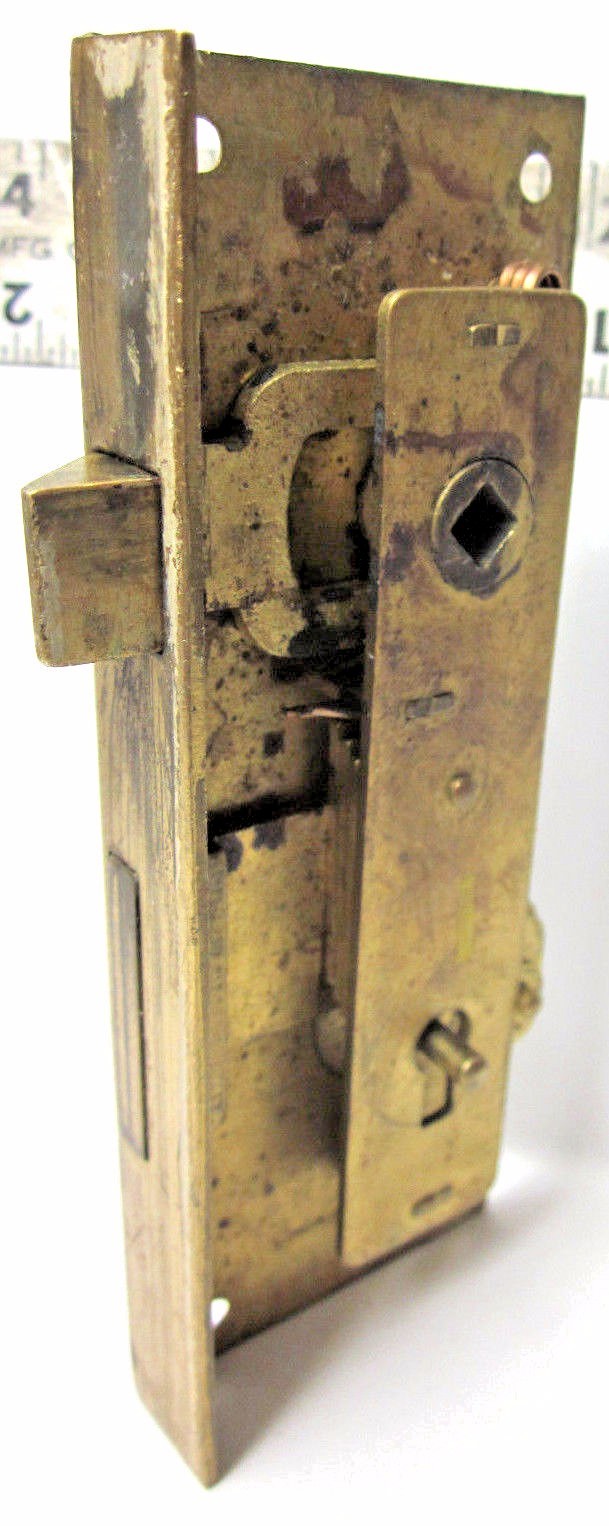 Corbin Brass Mortise Furniture Door Lock Right Hand Side Works, No Key 1 Vintage