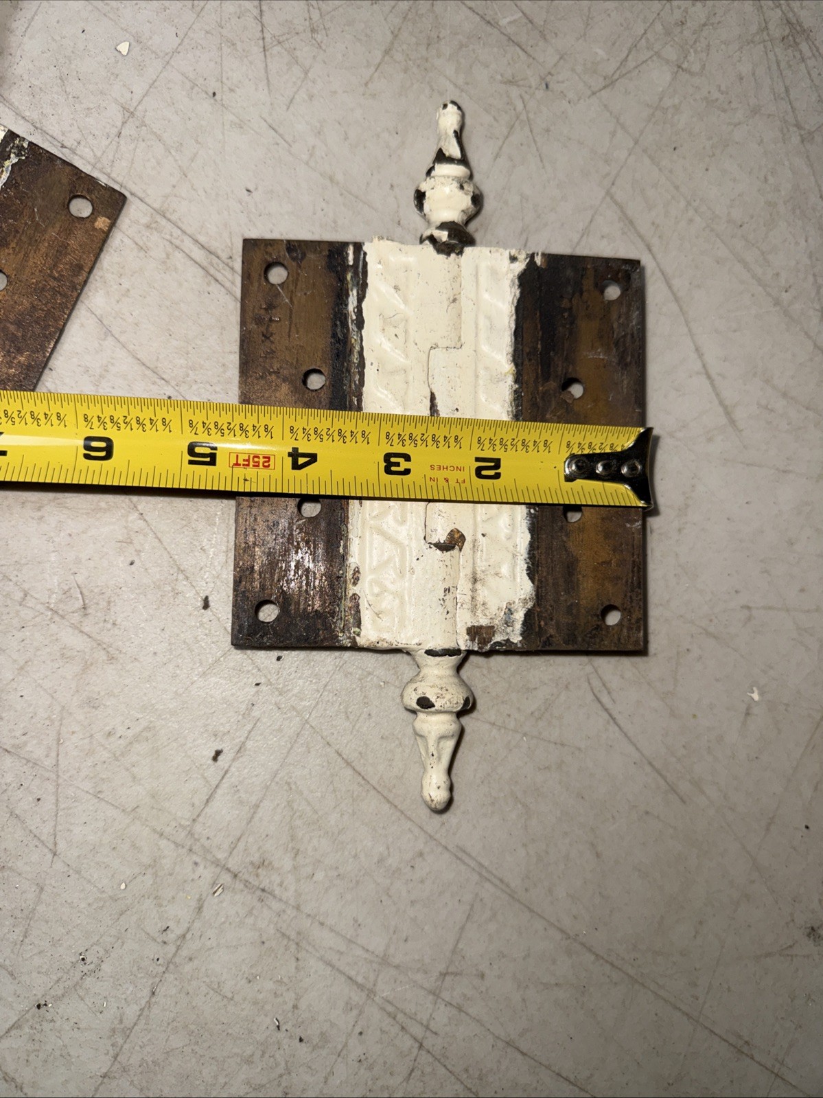 Pair Antique Eastlake Cast Iron Hinges 4 1/2” x 4 1/2”Victorian. Original
