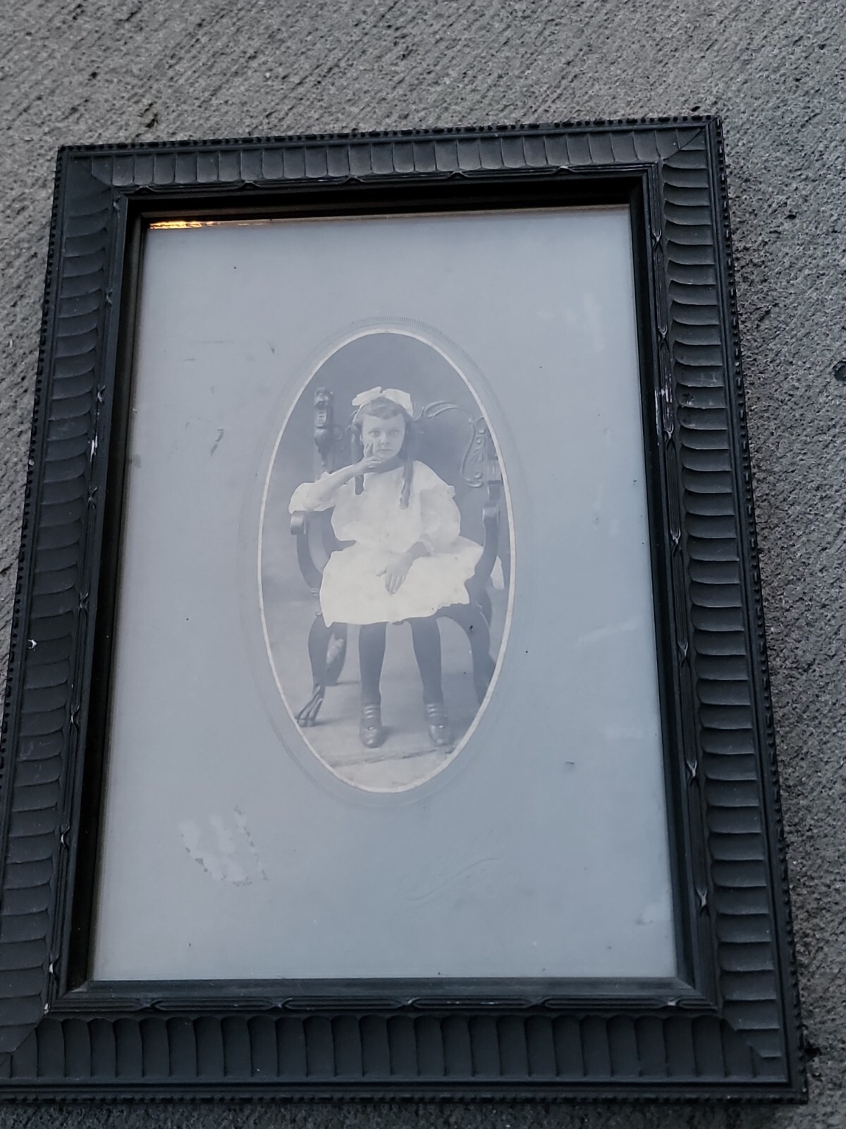 Vtg portrait black and white in frame