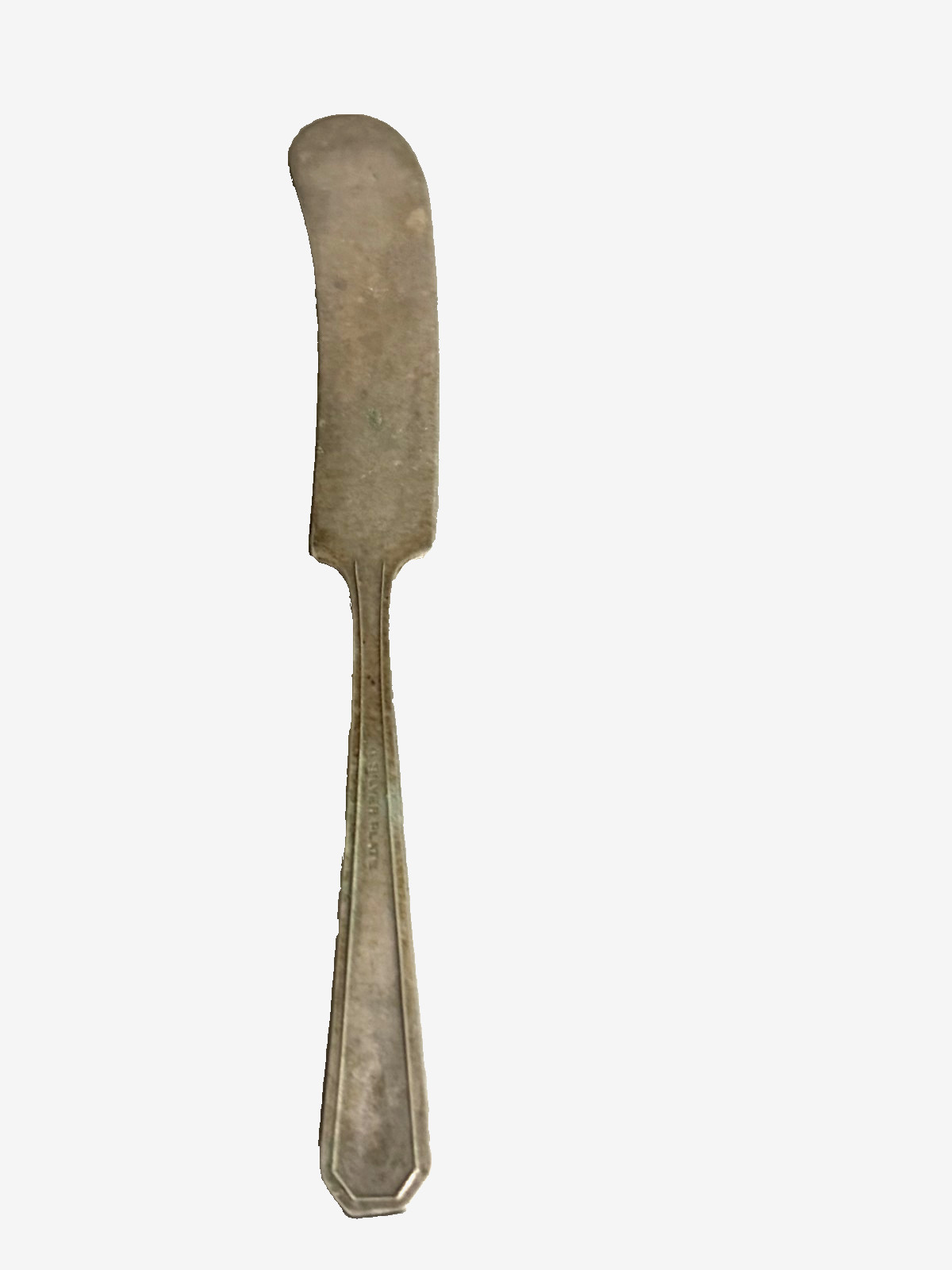 Antique Silverplate Master Butter Knife Art Deco Geometric Floral VTG 1915 1930