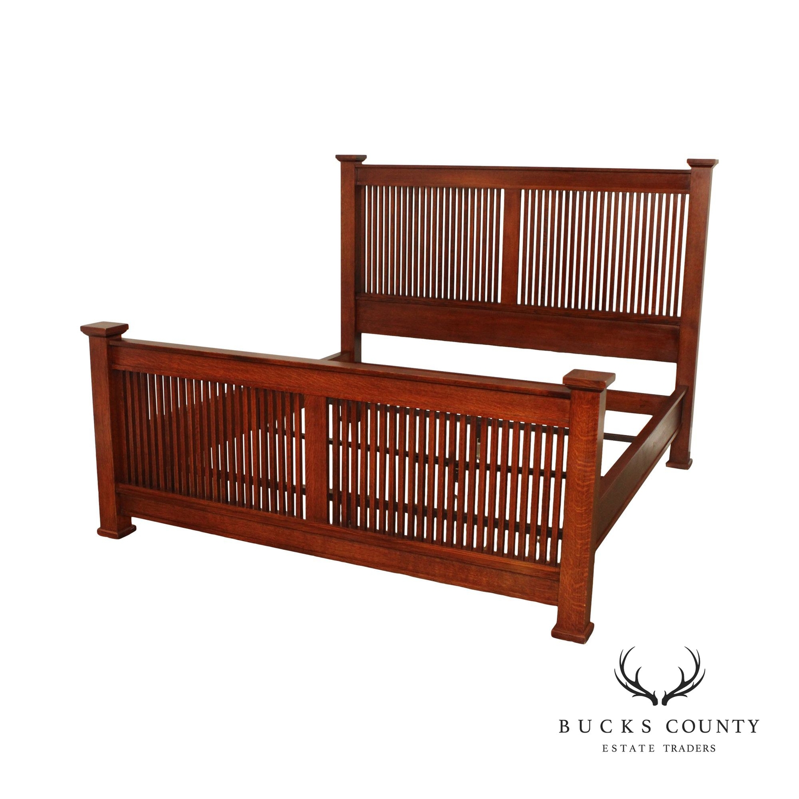 Stickley Mission Collection King Size Oak Prairie Bed