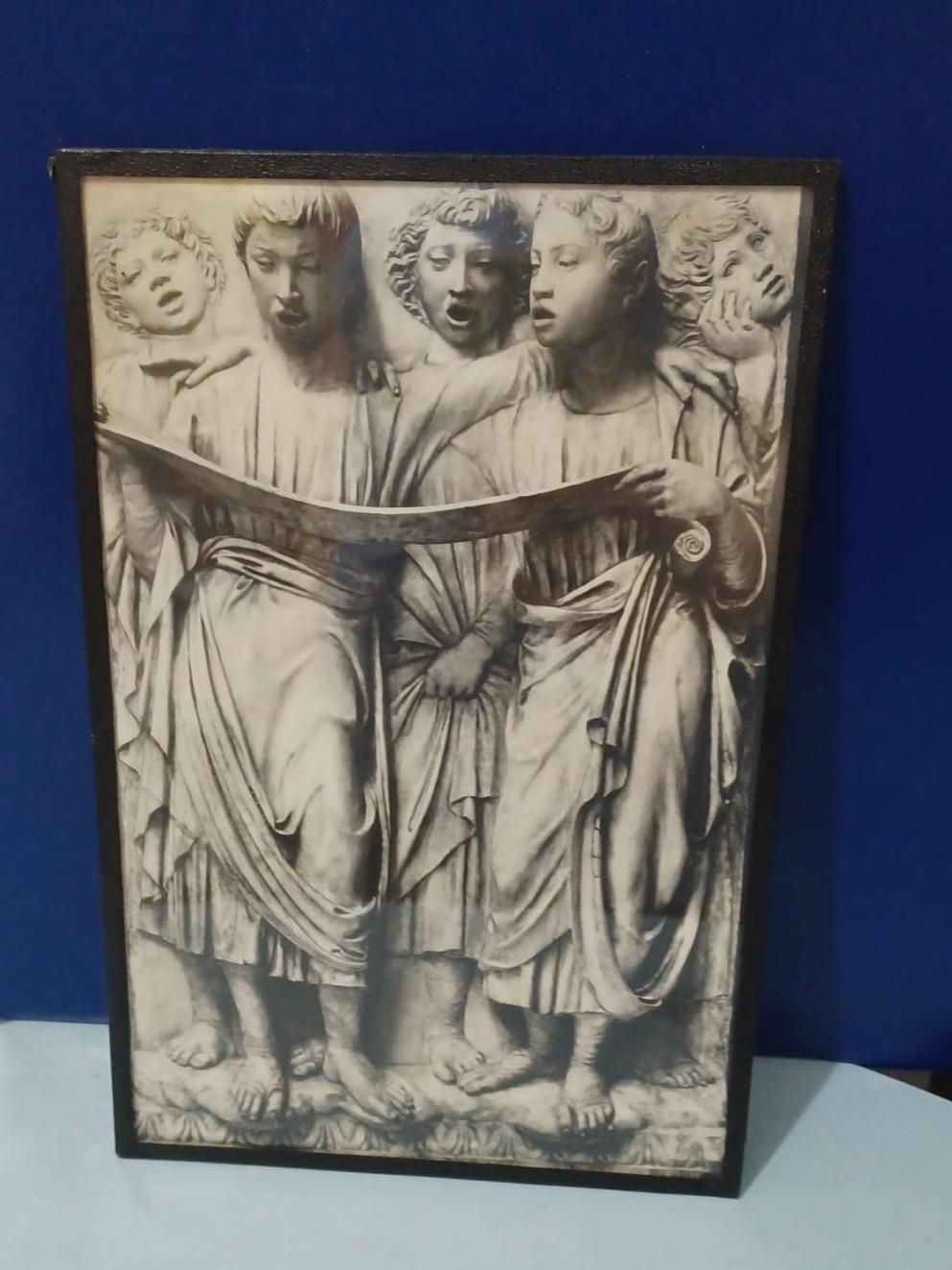 Antique Framed Print of a Luca della Robbia 15th Century ‘Singers’ bas-relief