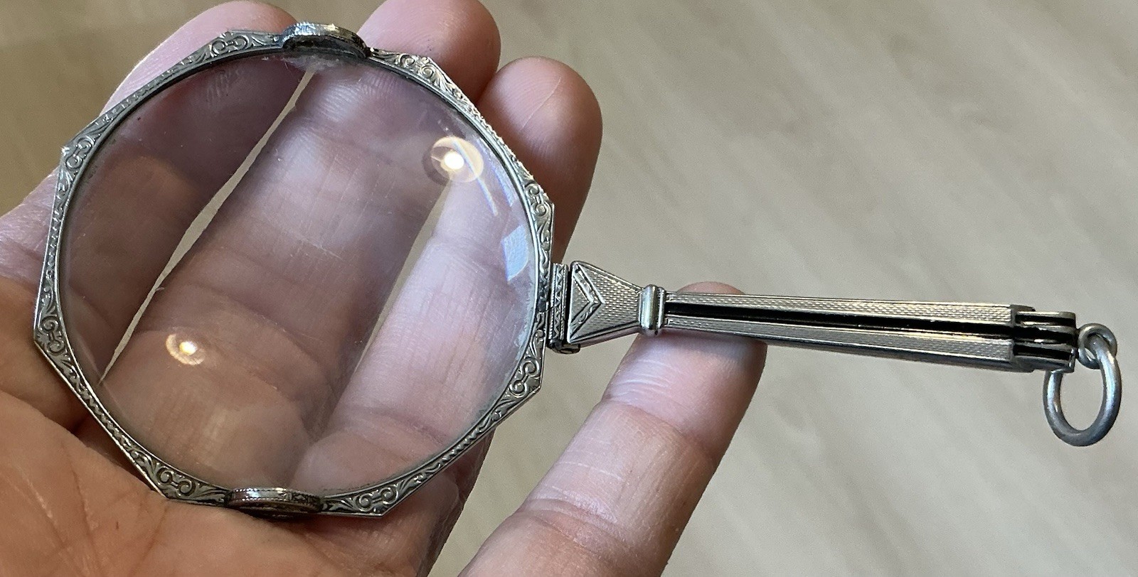 Antique Art Deco Lovely Folding lorgnette Magnifying Glass