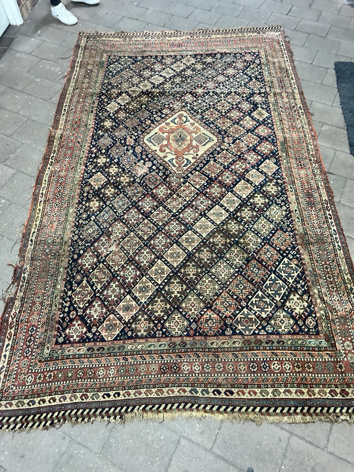 Unique Handwoven floor Rug . 267x 156cm Late 1800’s