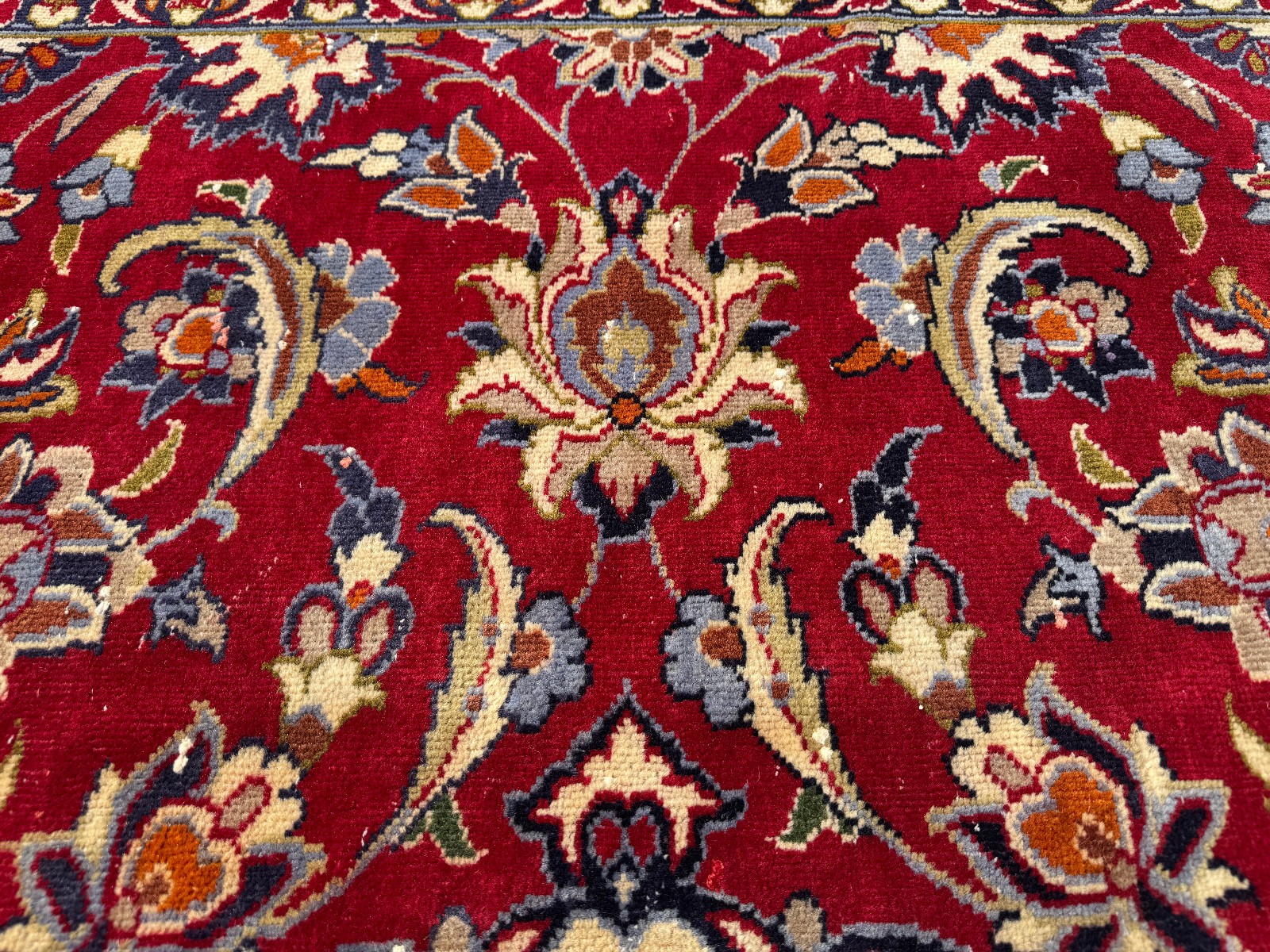RED BLUE ANTIQUE ORIENTAL RUG 10×13 fine handmade wool colorful clean real 10×14