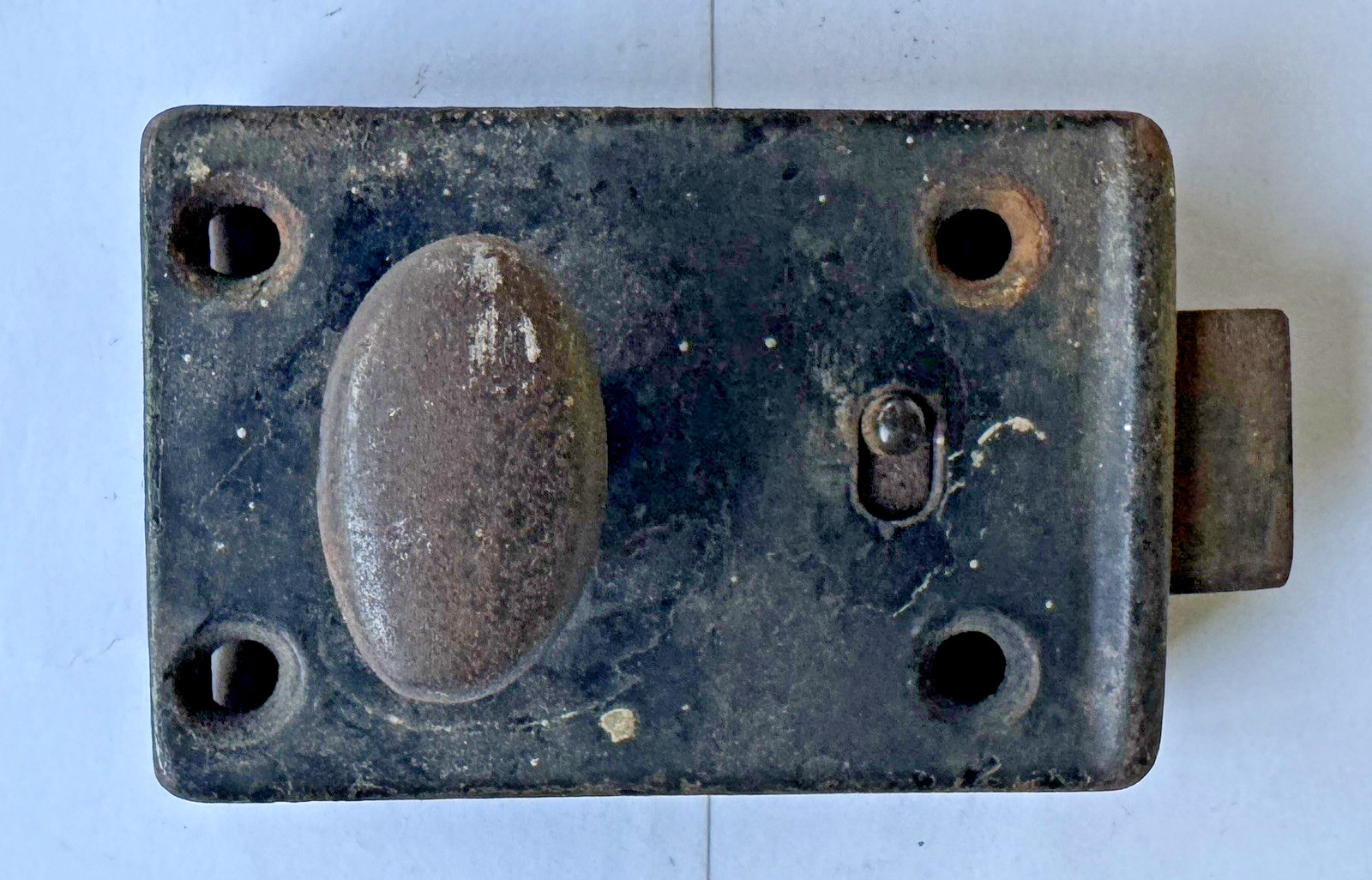 RARE SARGENT Cast Iron Deadbolt Door Lock With Thumb Turn, Salvaged Antique