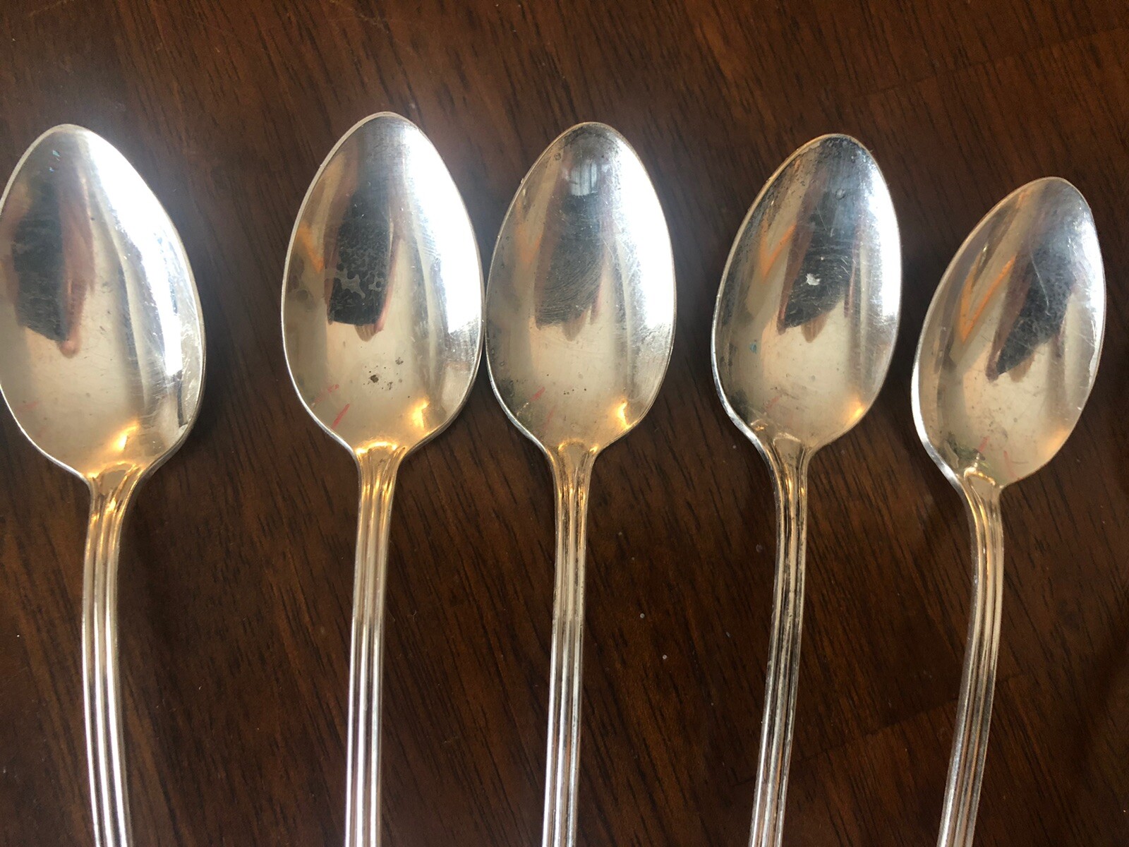 Vintage Old Company Plate SIGNATURE ROSE Iced Tea Spoon – NO MONOGRAM – Set Of 8